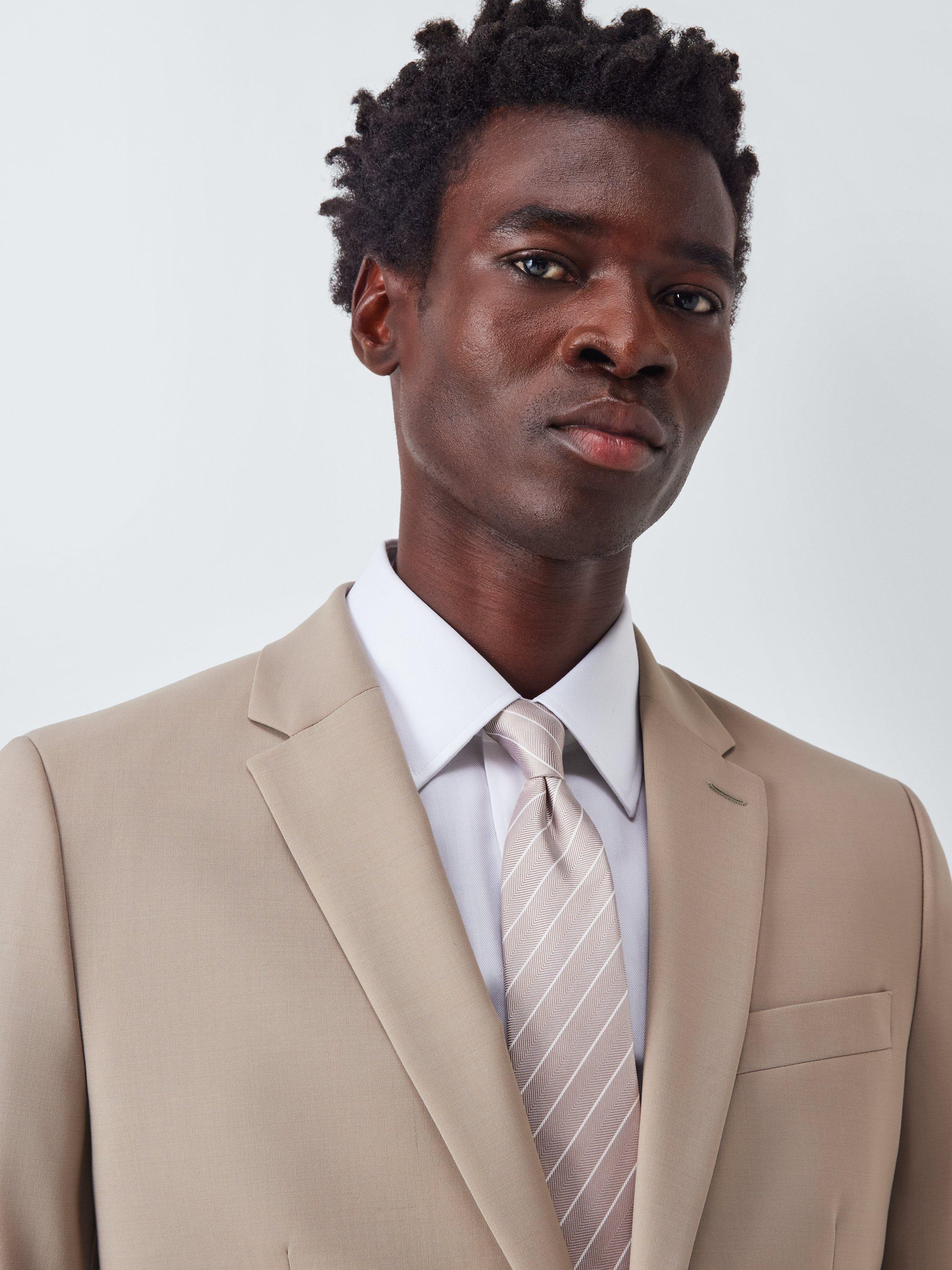 Product image 5 of 8, which shows John Lewis Single Breasted Slim Fit Wool Blend Suit Jacket, Beige, 36S
