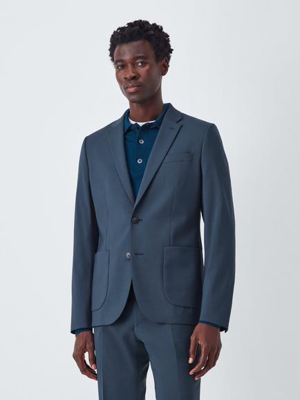 John Lewis Single Breasted Slim Fit Wool Blend Suit Jacket, Teal