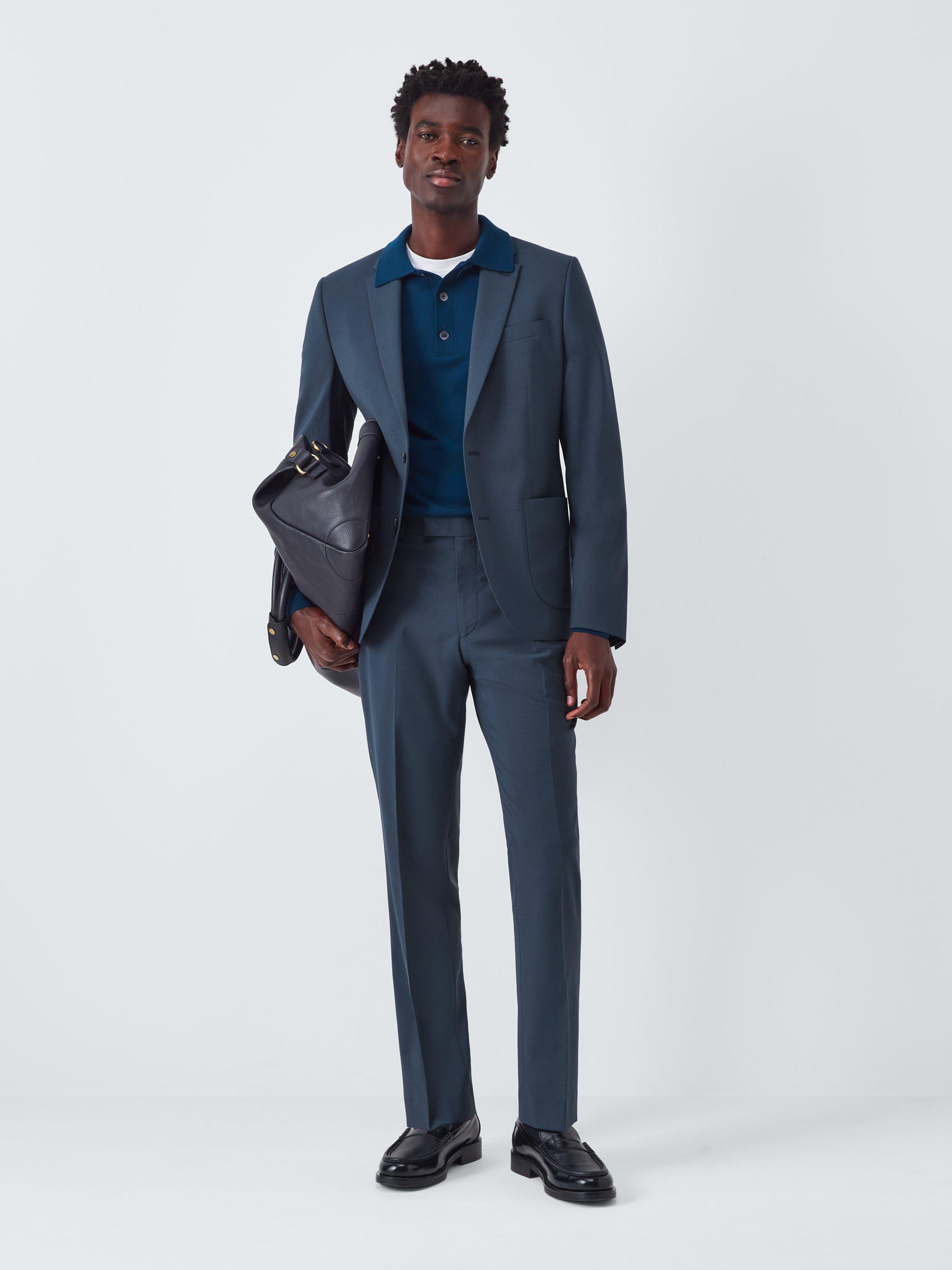 Product image 3 of 7, which shows John Lewis Single Breasted Slim Fit Wool Blend Suit Jacket, Teal, 36S