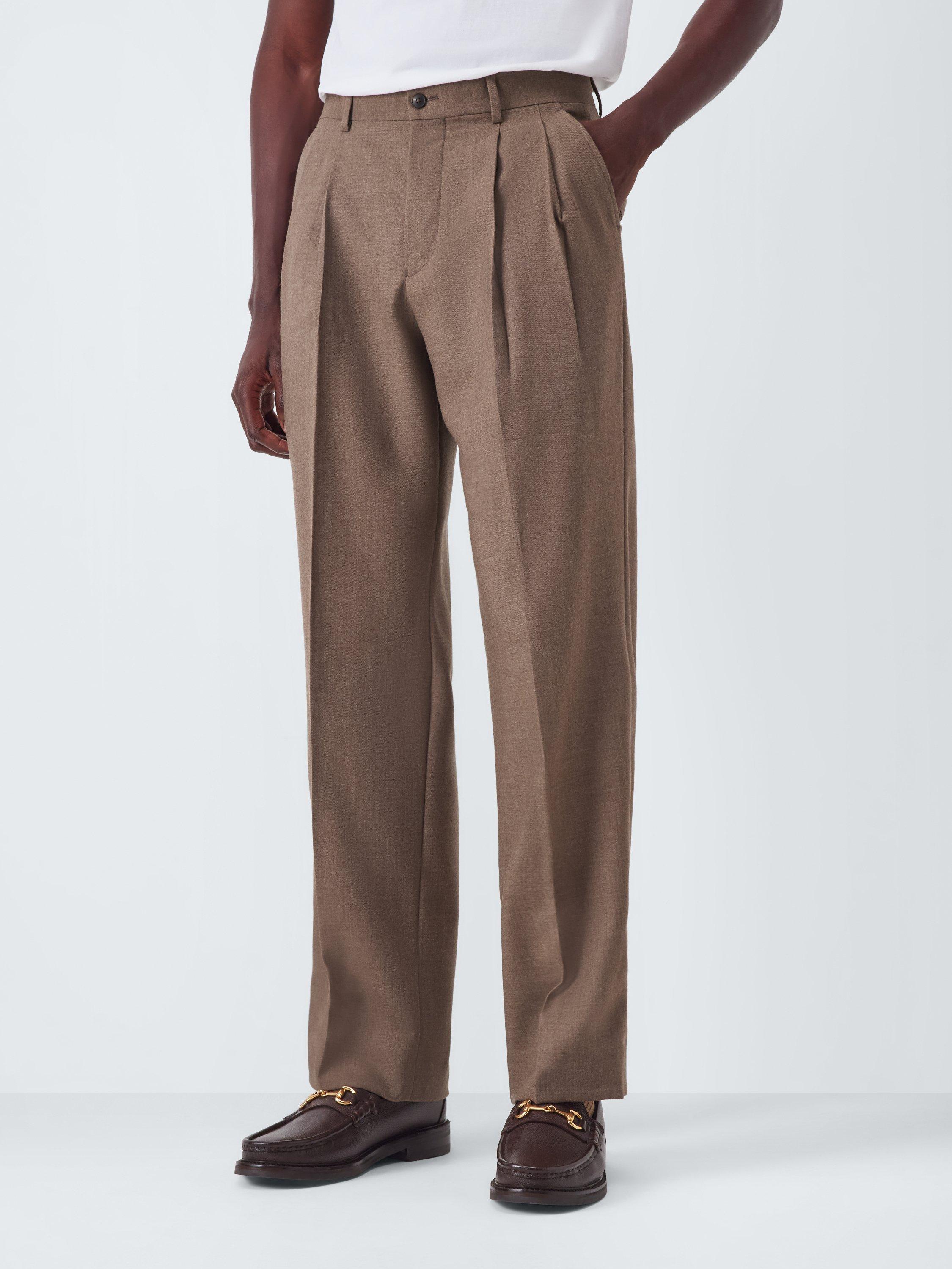 Product image 1 of 7, which shows John Lewis Wide Leg Wool Trousers, Natural, 32S