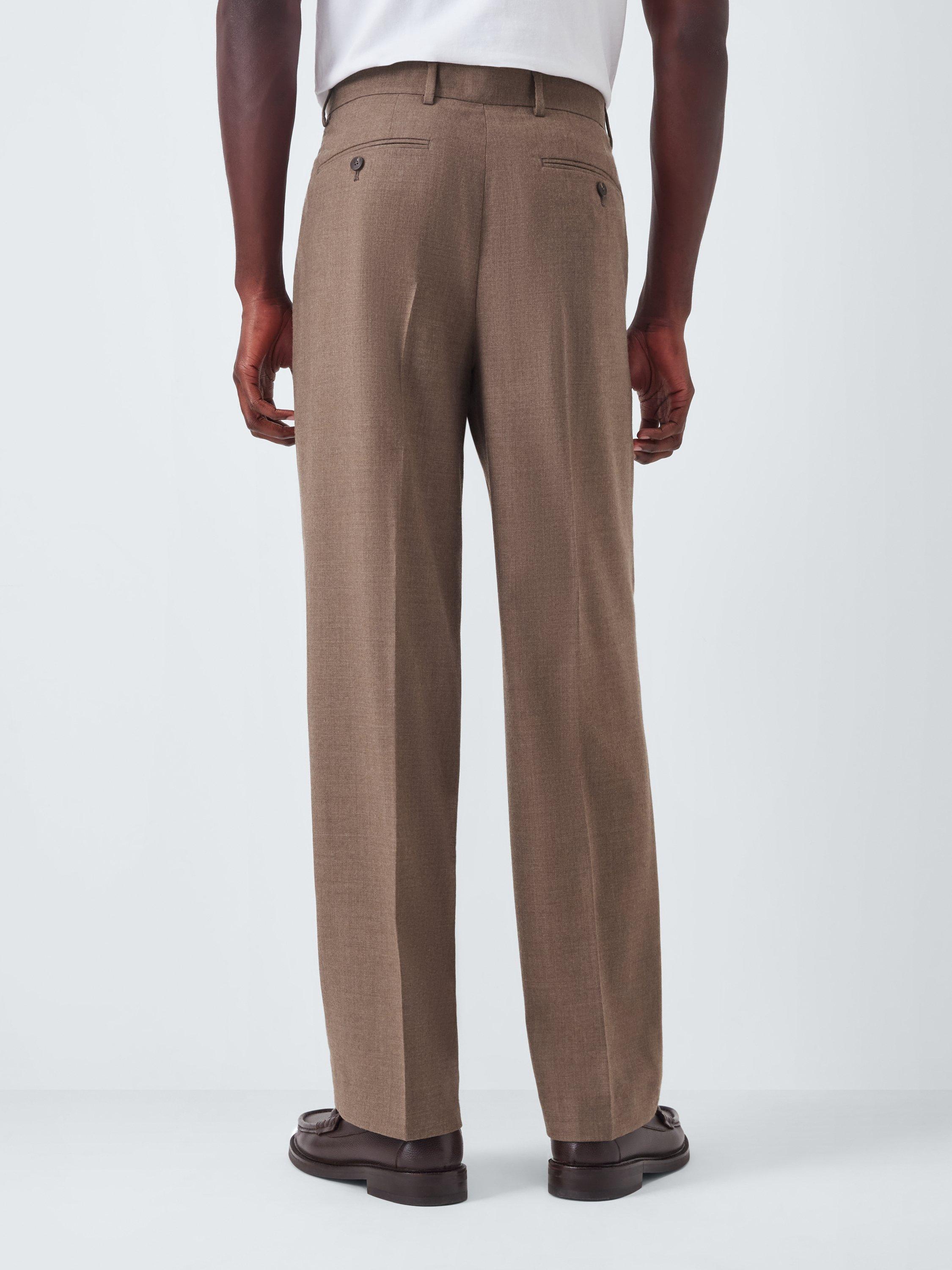 Product image 2 of 7, which shows John Lewis Wide Leg Wool Trousers, Natural, 32S