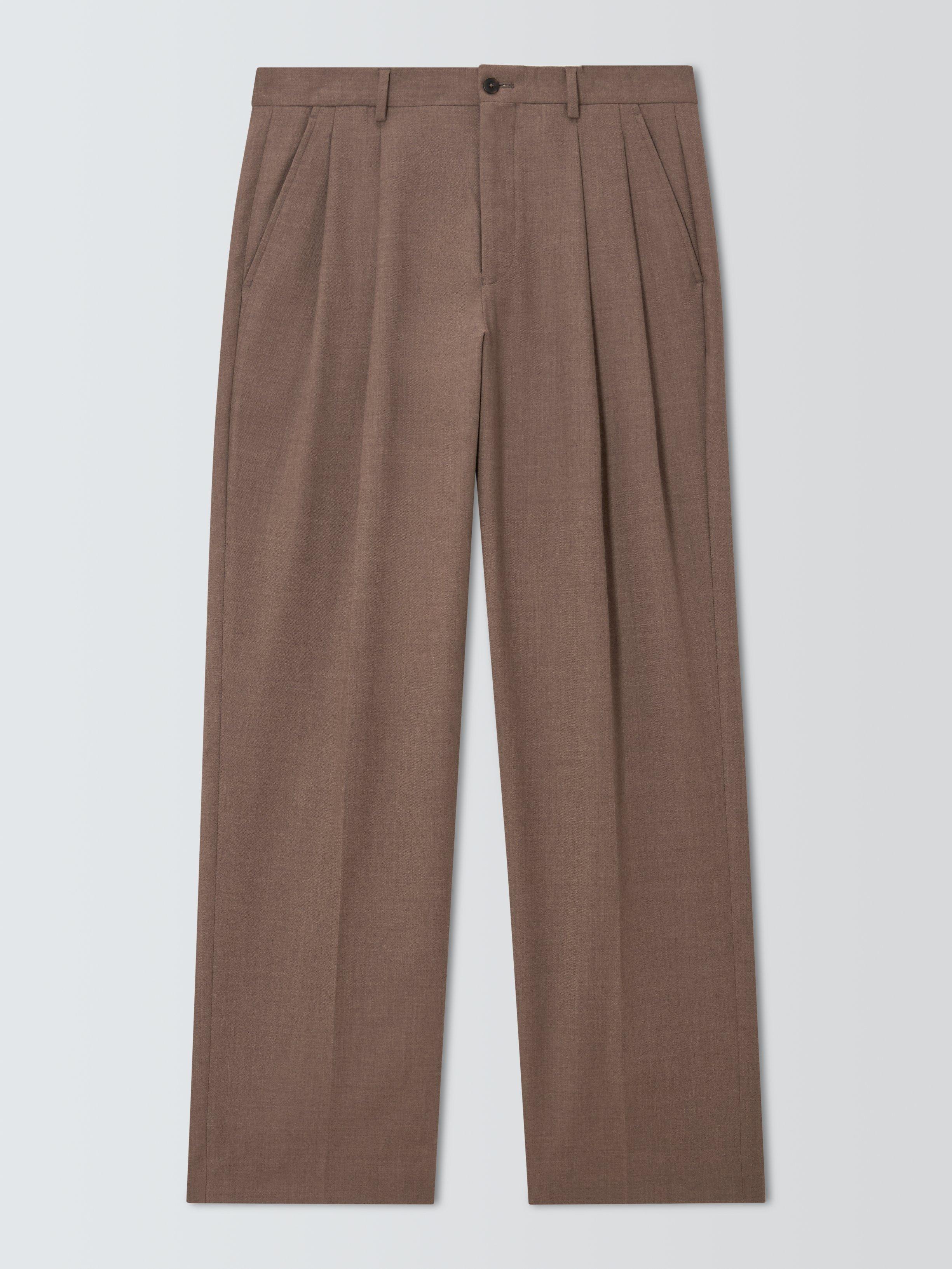 Product image 4 of 7, which shows John Lewis Wide Leg Wool Trousers, Natural, 32S