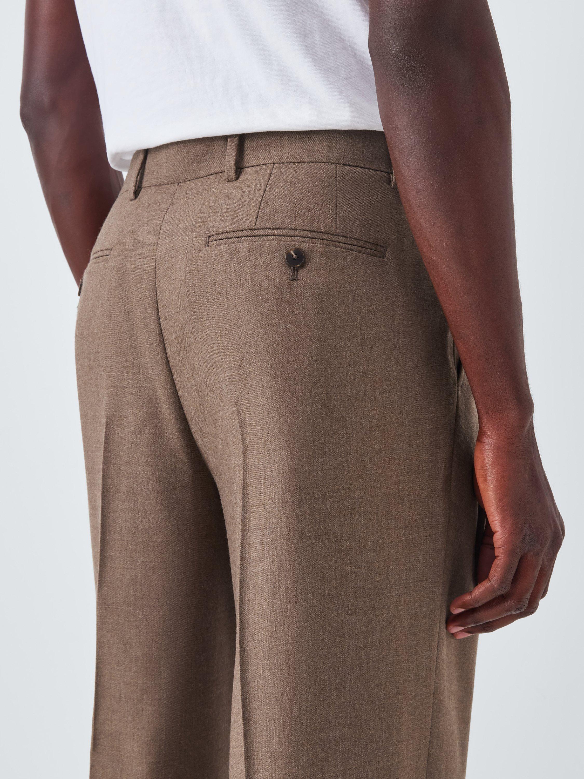 Product image 6 of 7, which shows John Lewis Wide Leg Wool Trousers, Natural, 32S