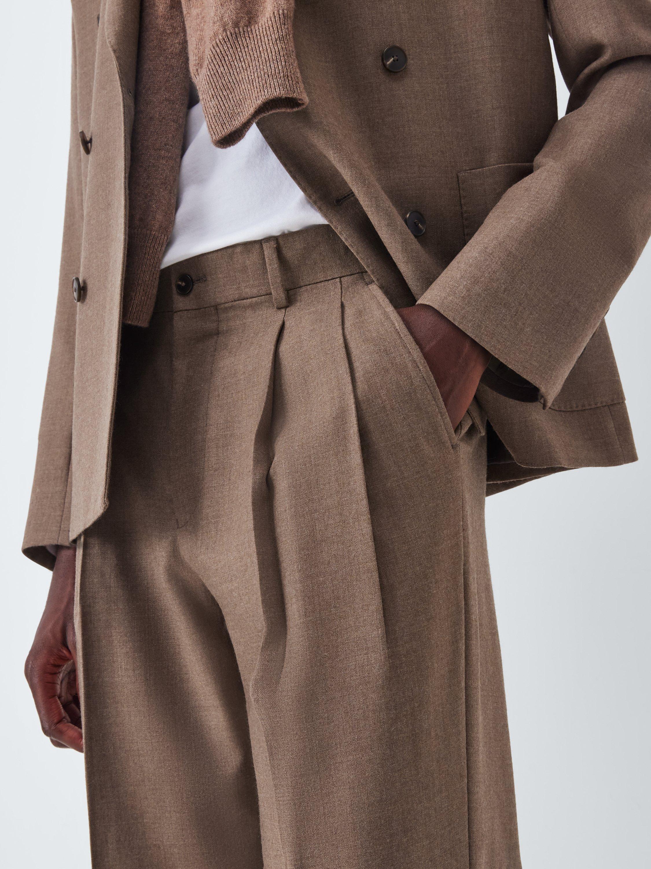 Product image 7 of 7, which shows John Lewis Wide Leg Wool Trousers, Natural, 32S