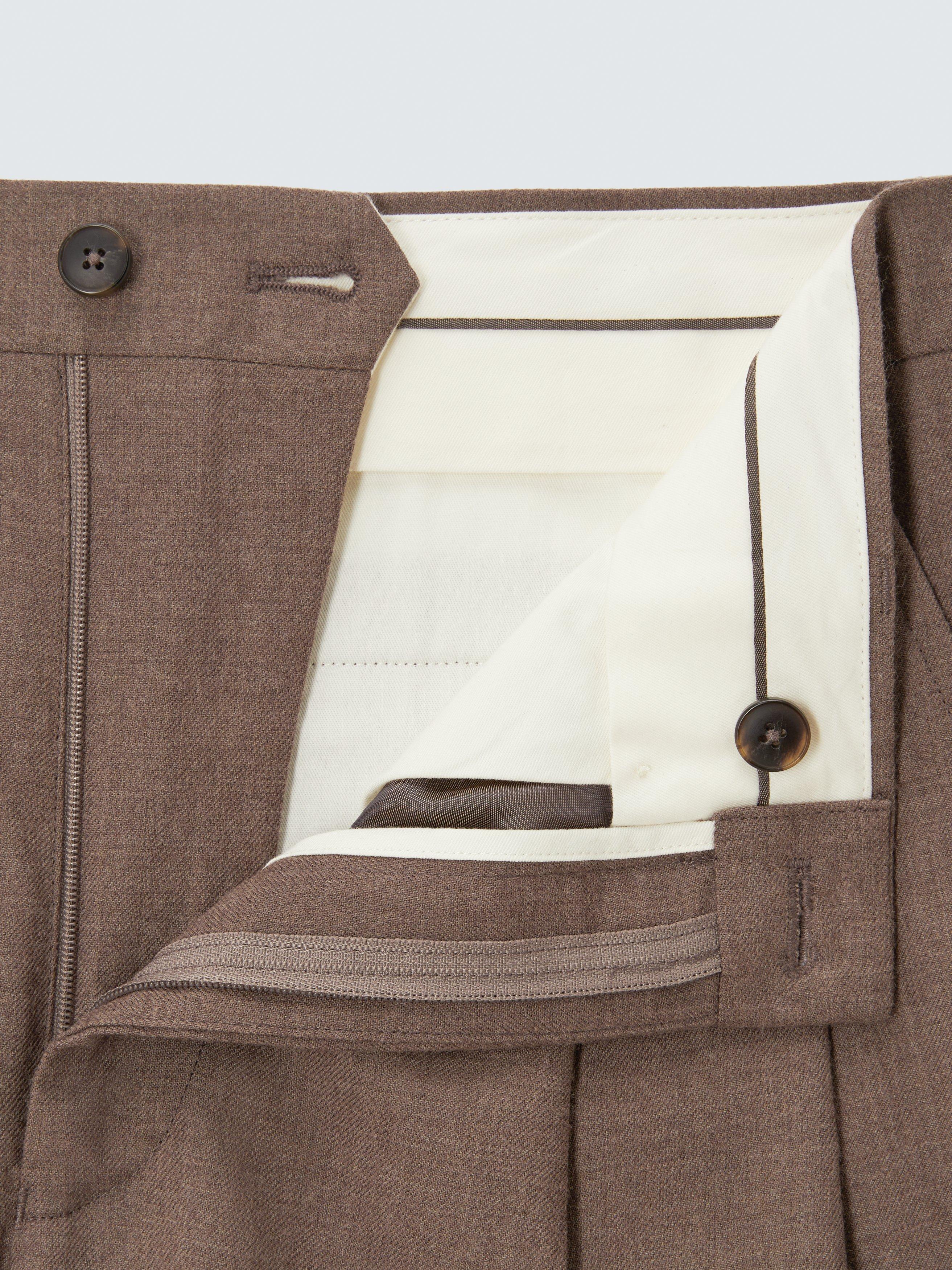 Product image 5 of 7, which shows John Lewis Wide Leg Wool Trousers, Natural, 32S