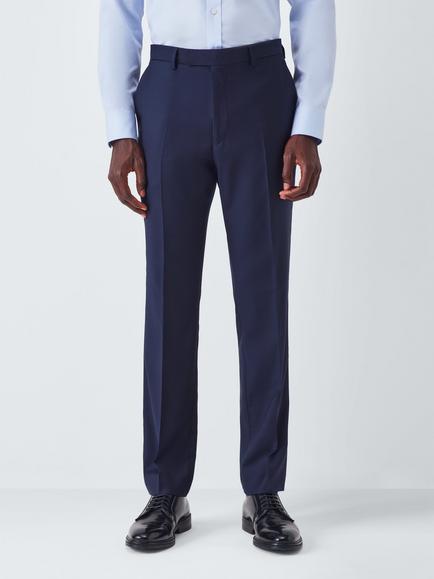 John Lewis Twill Wool Slim Trousers, Navy, Navy