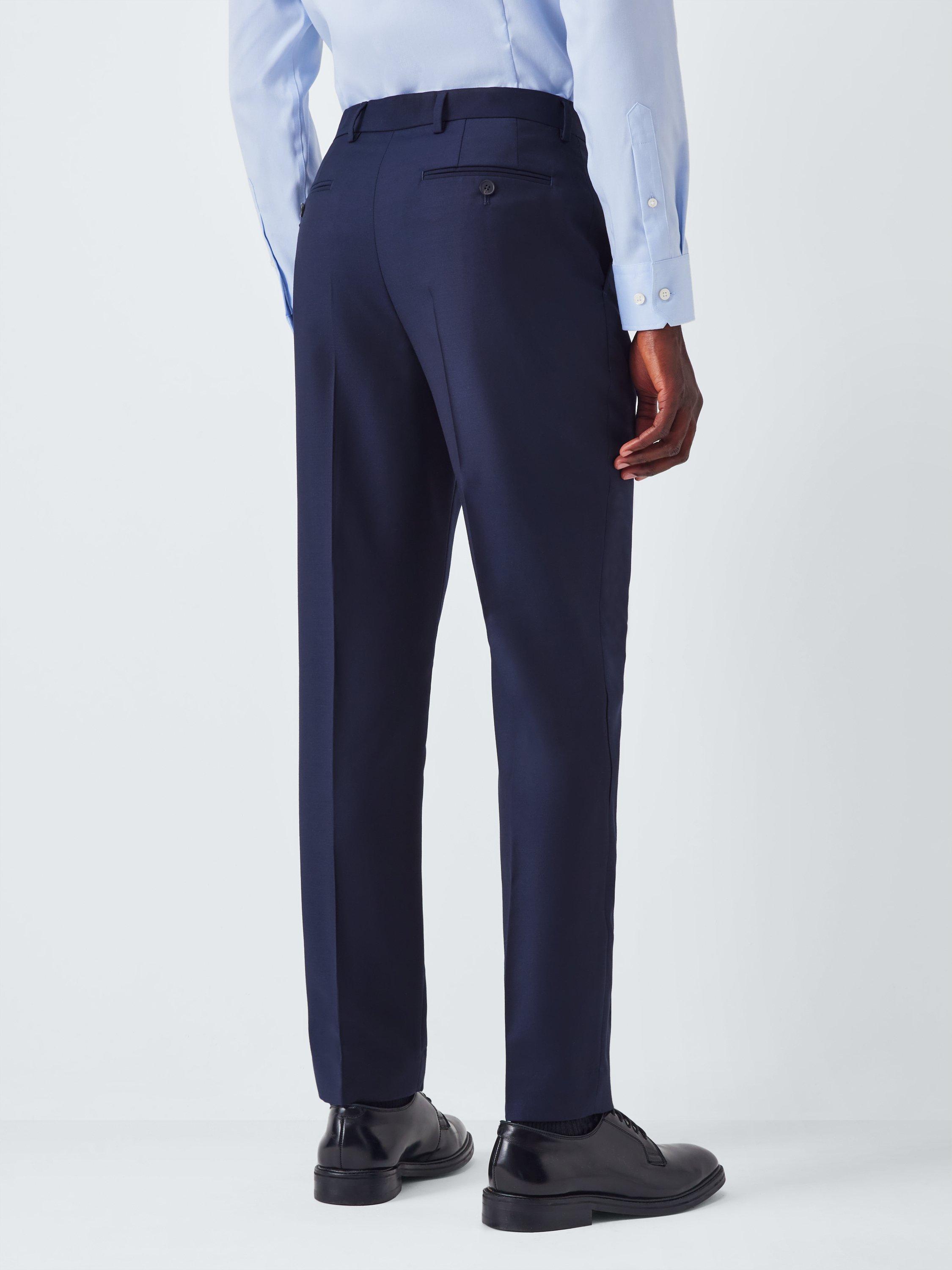 Product image 2 of 7, which shows John Lewis Twill Wool Slim Trousers, Navy, 30R