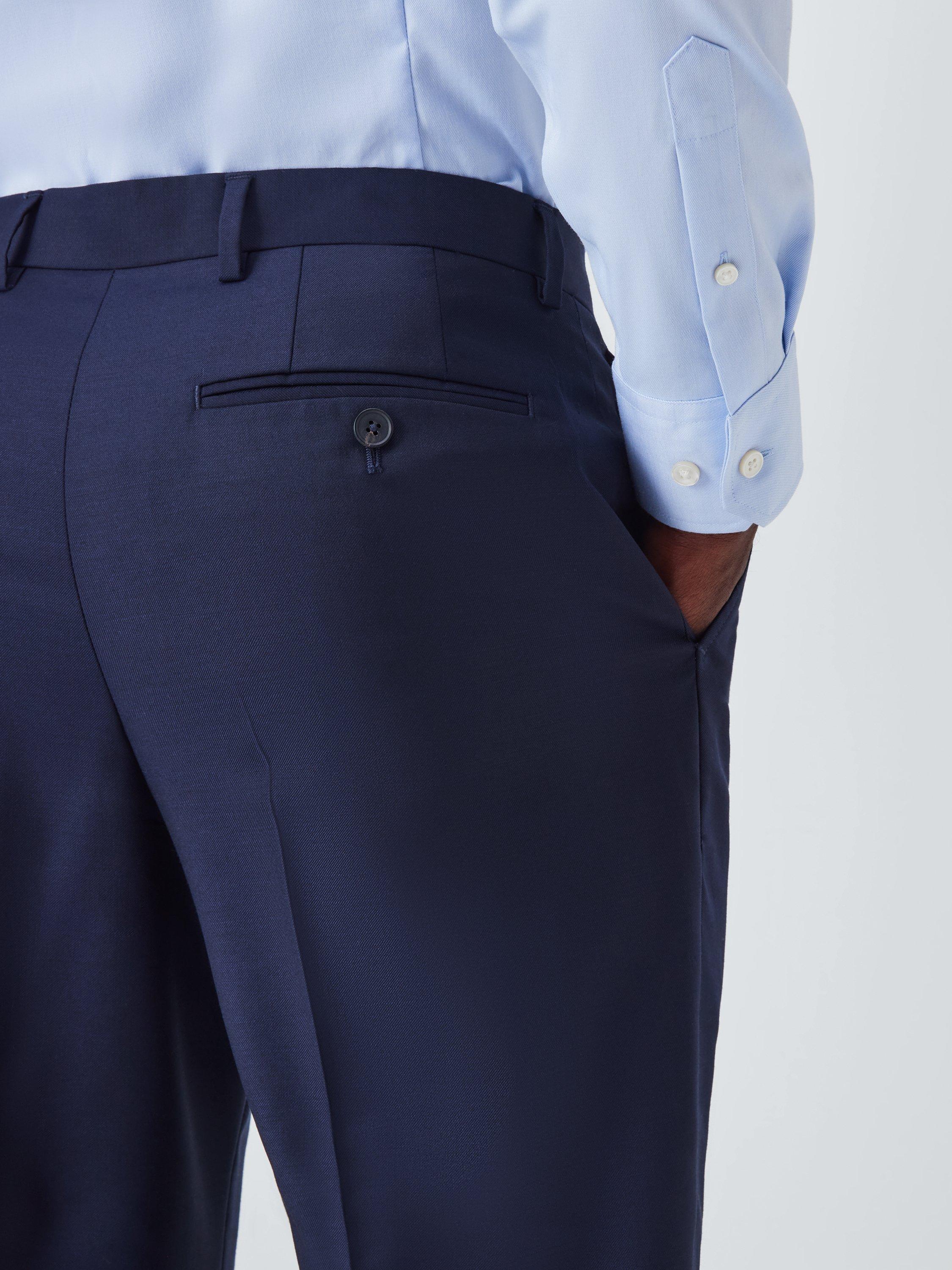 Product image 7 of 7, which shows John Lewis Twill Wool Slim Trousers, Navy, 30R