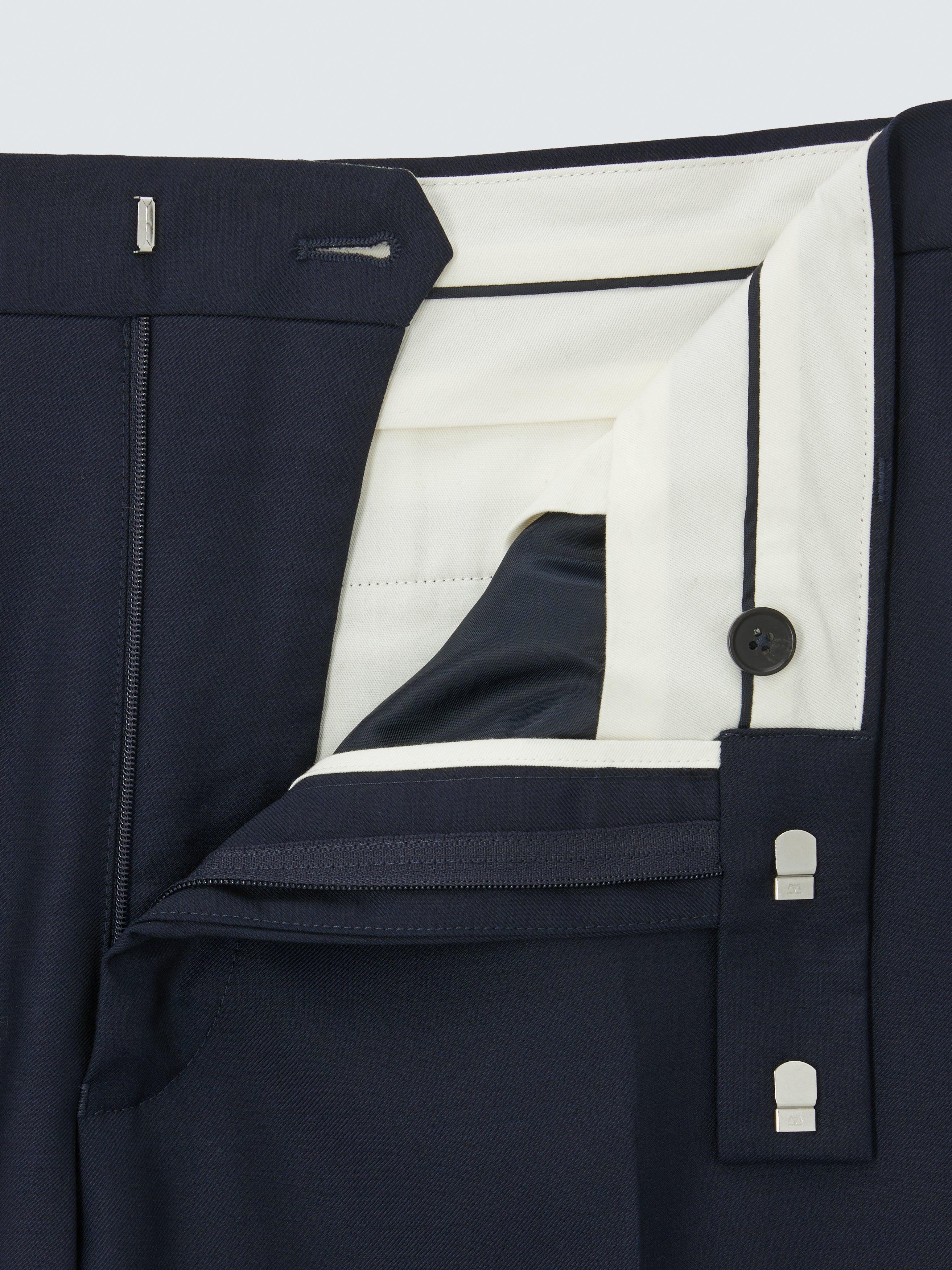 Product image 5 of 7, which shows John Lewis Twill Wool Slim Trousers, Navy, 30R