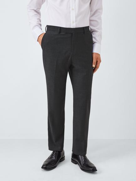 John Lewis Semi Plain Slim Fit Wool Blend Suit Trousers, Charcoal