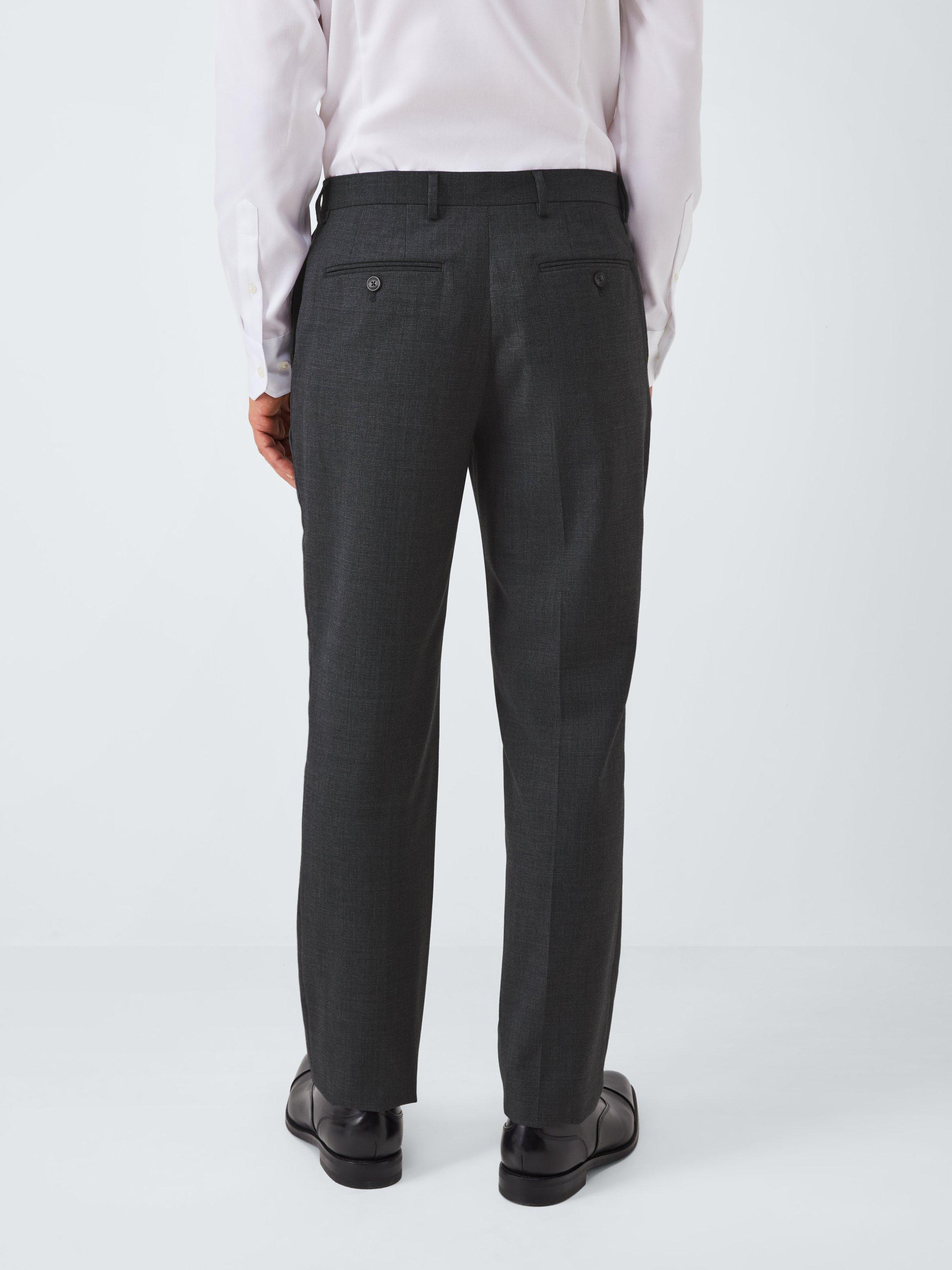 Product image 2 of 7, which shows John Lewis Semi Plain Slim Fit Wool Blend Suit Trousers, Charcoal, 30R