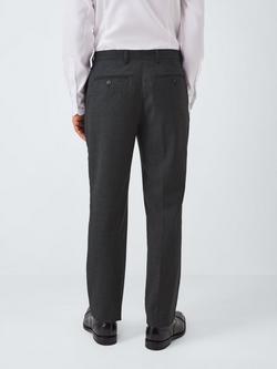 John Lewis Semi Plain Slim Fit Wool Blend Suit Trousers - view 2, Charcoal