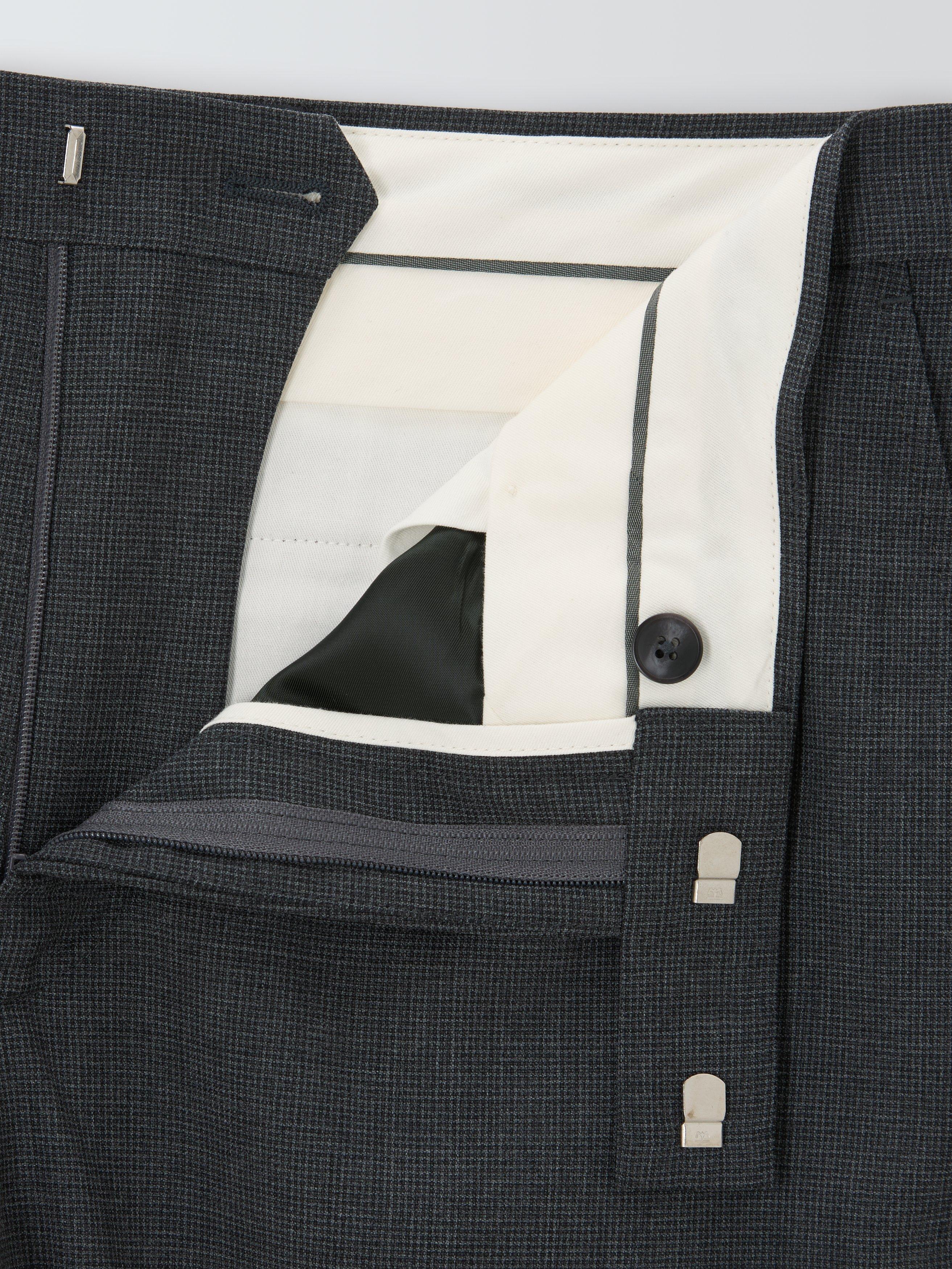 Product image 7 of 7, which shows John Lewis Semi Plain Slim Fit Wool Blend Suit Trousers, Charcoal, 30R