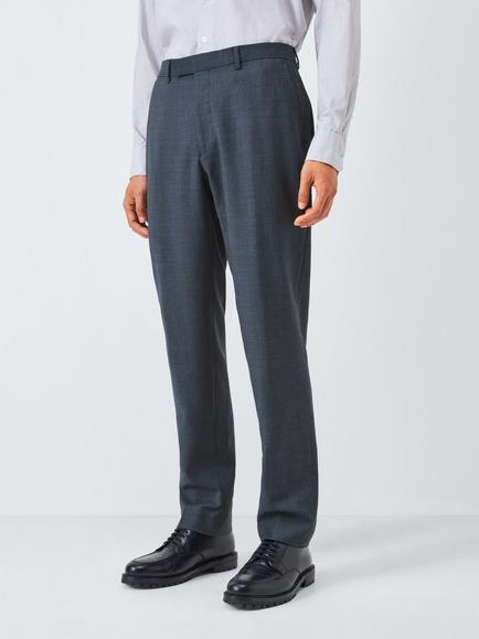 John Lewis Semi Plain Slim Fit Wool Blend Suit Trousers, Navy