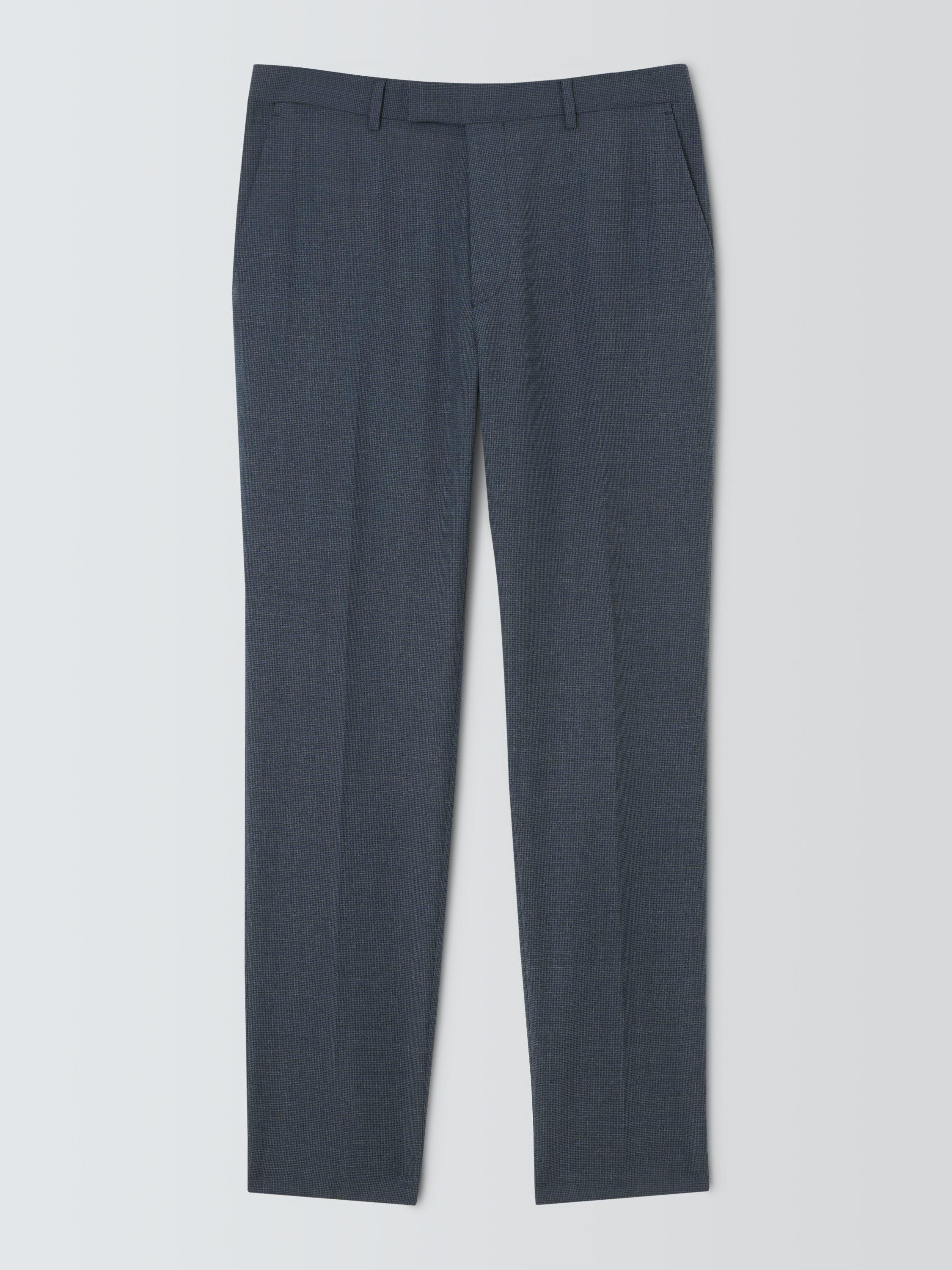 Product image 4 of 7, which shows John Lewis Semi Plain Slim Fit Wool Blend Suit Trousers, Navy, 30R