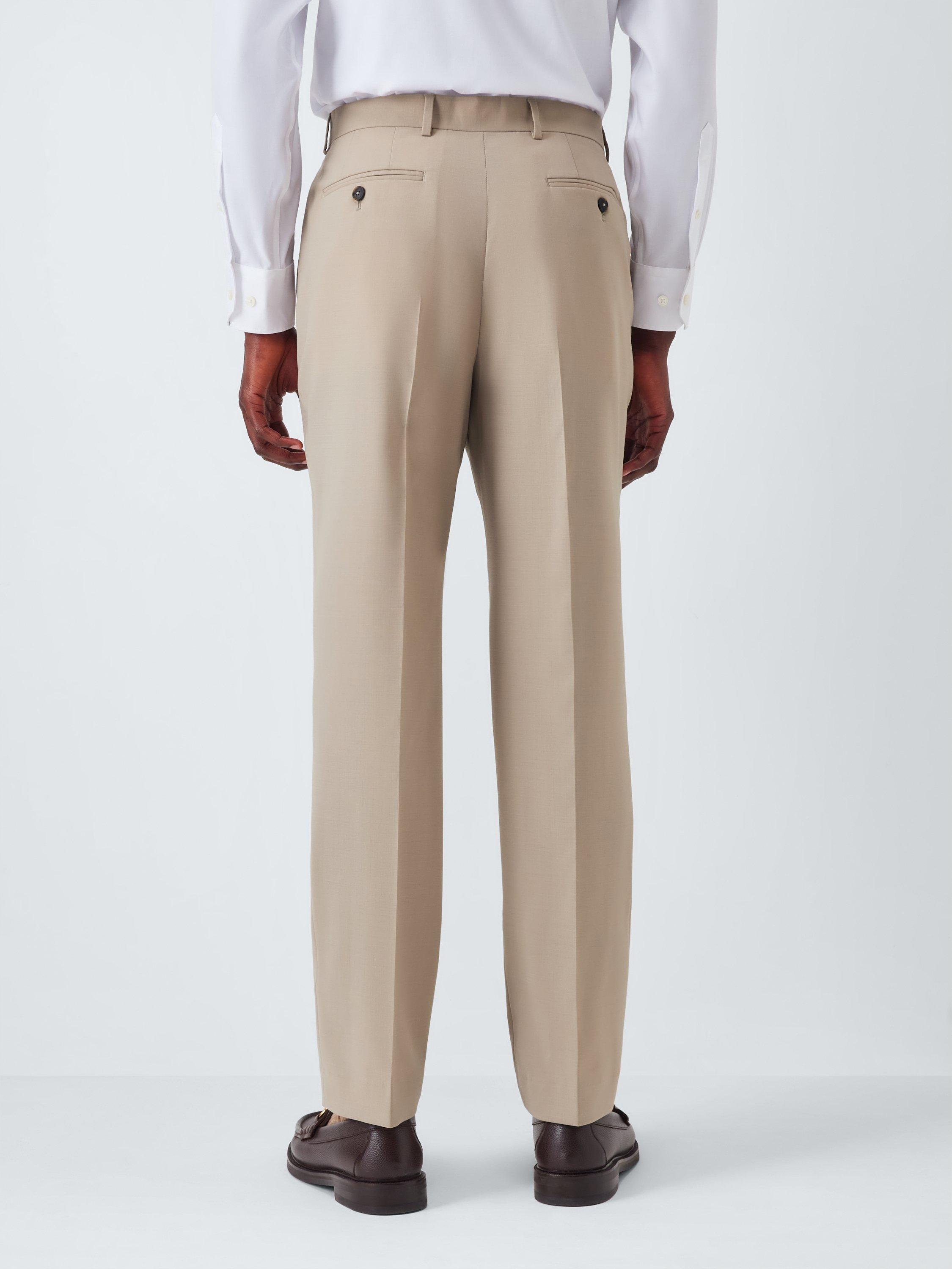 Product image 2 of 7, which shows John Lewis Slim Fit Wool Blend Suit Trousers, Beige, 30R