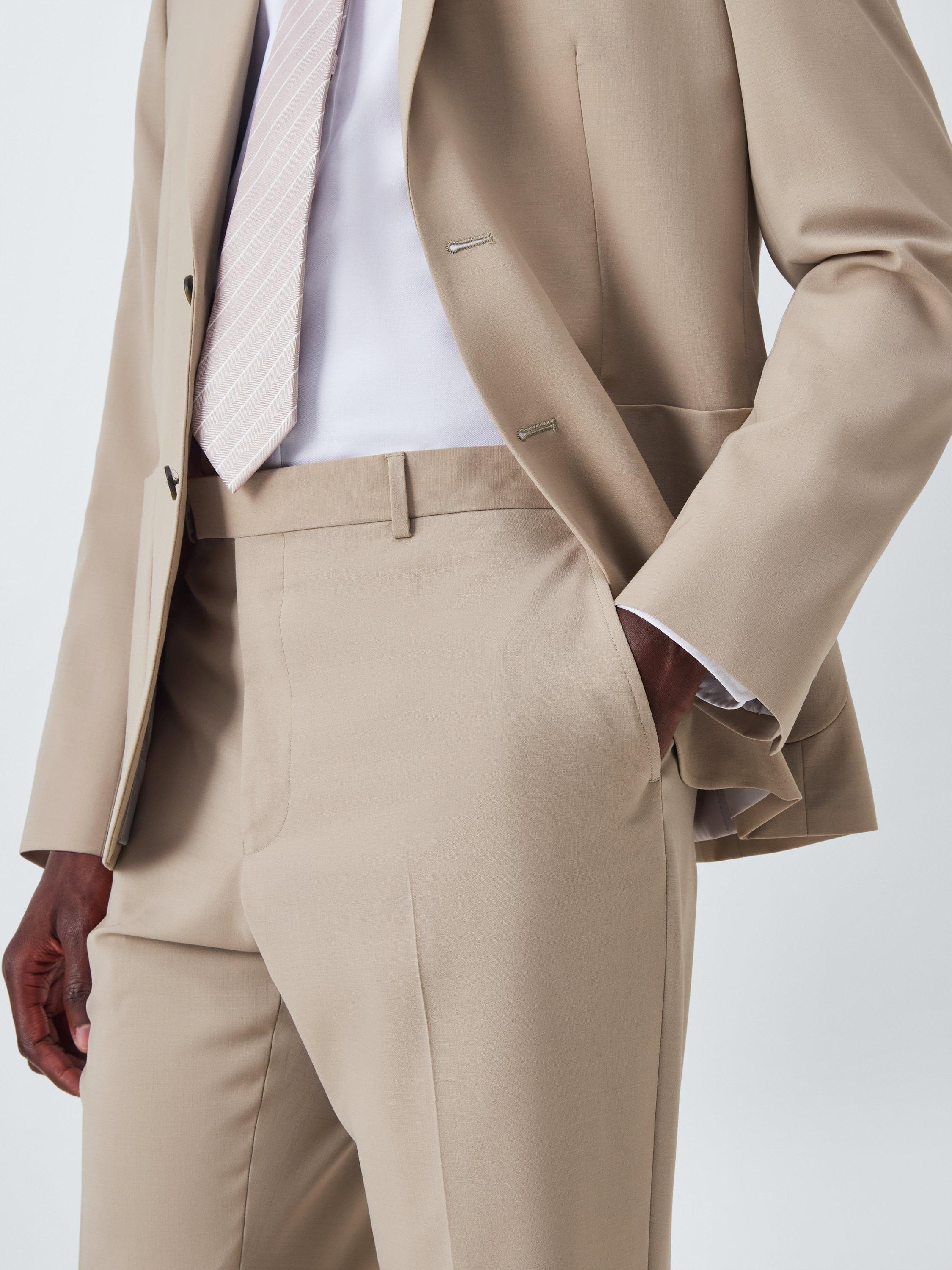 Product image 5 of 7, which shows John Lewis Slim Fit Wool Blend Suit Trousers, Beige, 30R