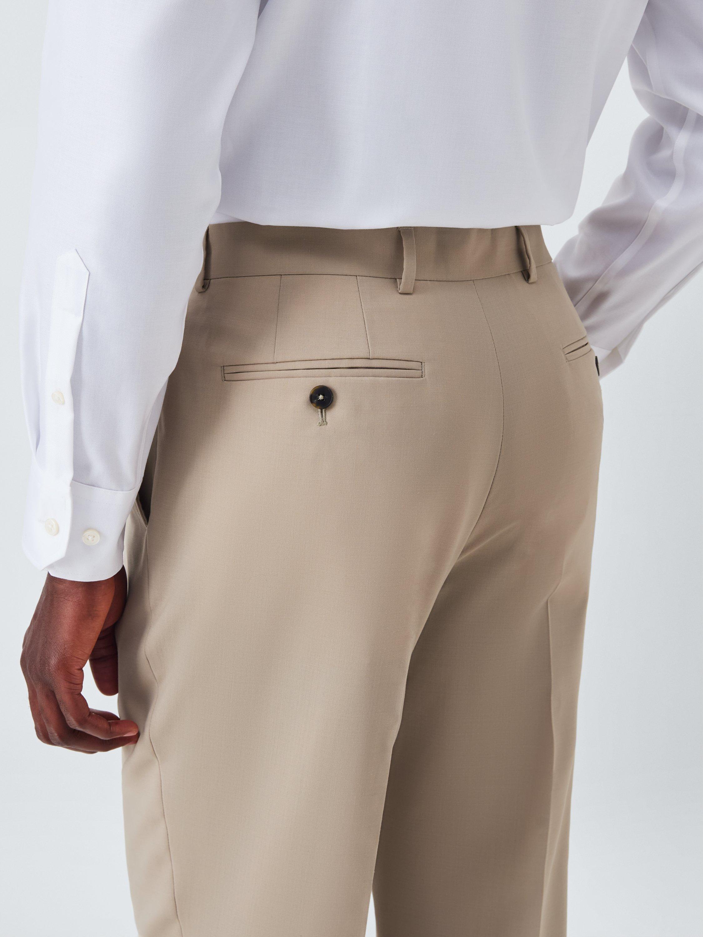 Product image 6 of 7, which shows John Lewis Slim Fit Wool Blend Suit Trousers, Beige, 30R