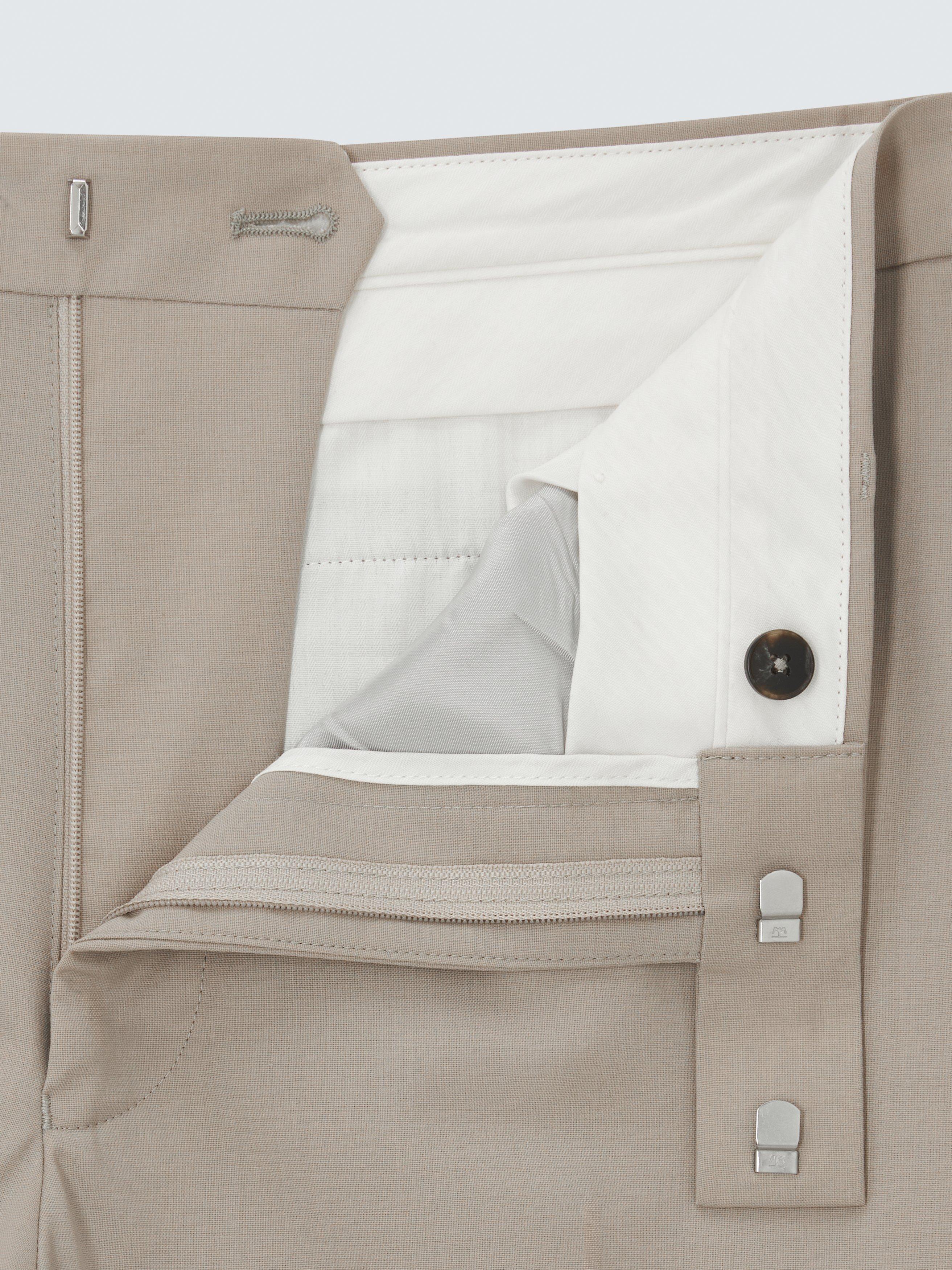 Product image 7 of 7, which shows John Lewis Slim Fit Wool Blend Suit Trousers, Beige, 30R