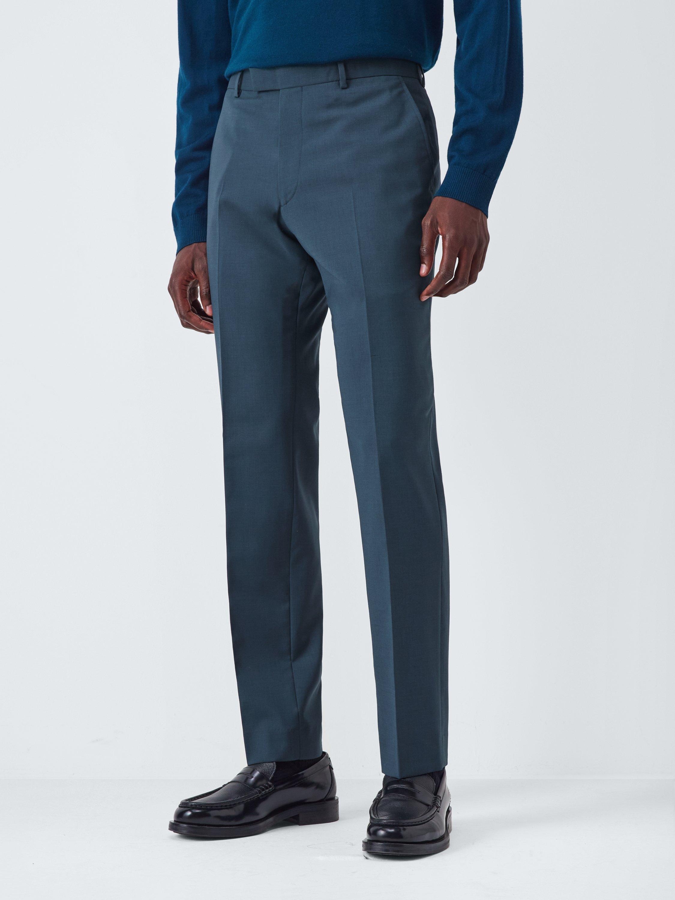 Product image 1 of 7, which shows John Lewis Slim Fit Wool Blend Suit Trousers, Teal, 30R