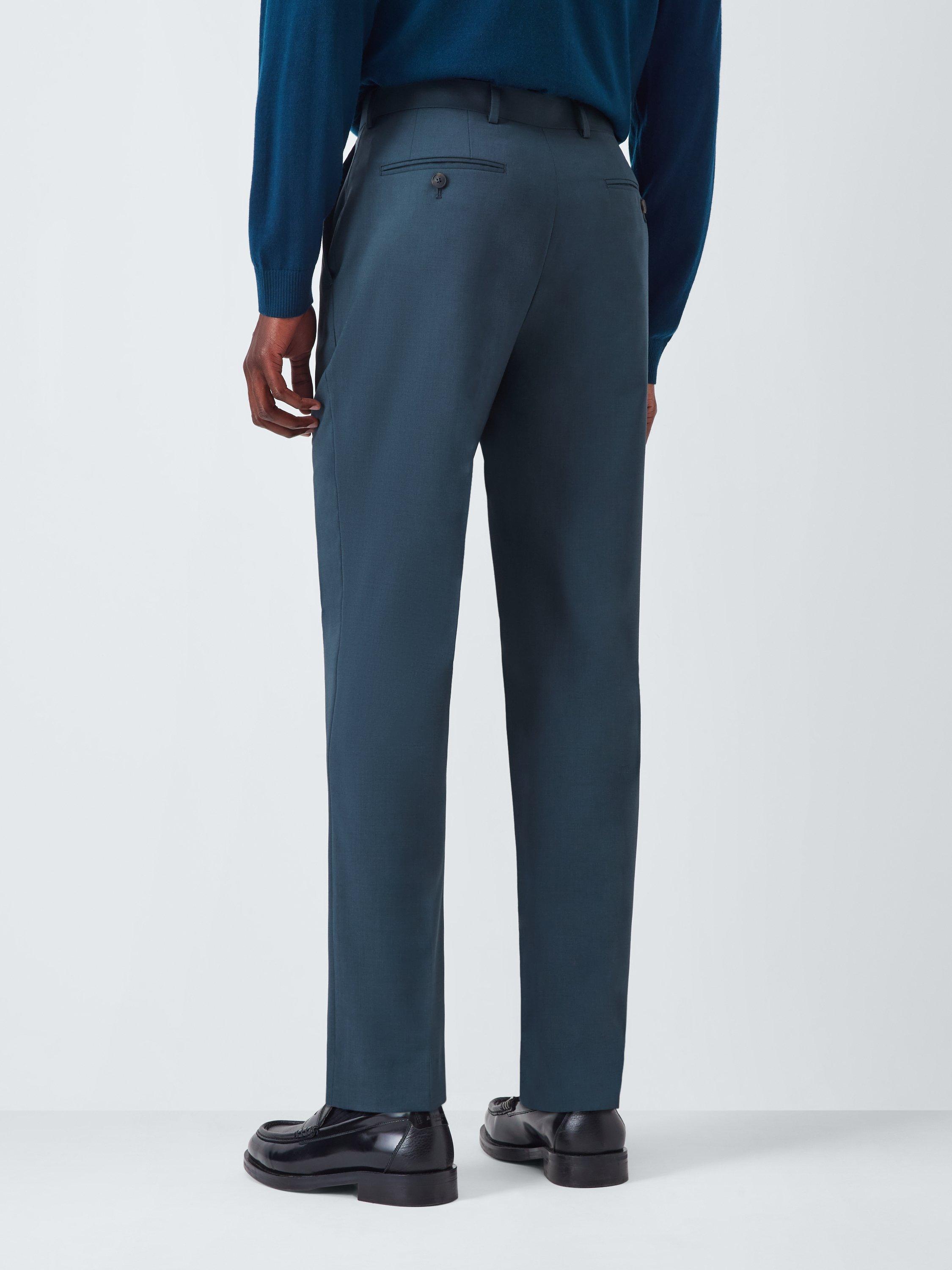 Product image 2 of 7, which shows John Lewis Slim Fit Wool Blend Suit Trousers, Teal, 30R