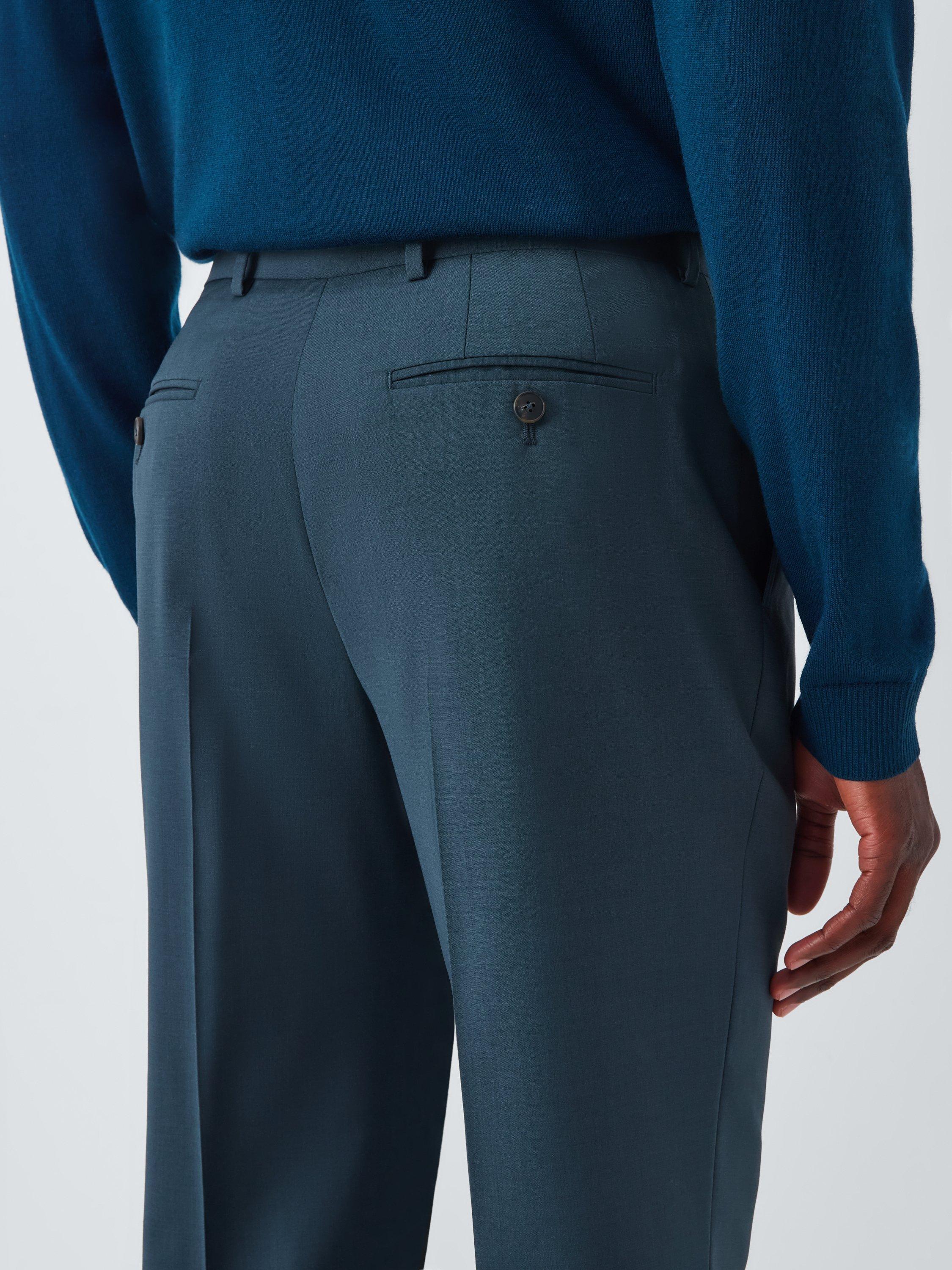 Product image 6 of 7, which shows John Lewis Slim Fit Wool Blend Suit Trousers, Teal, 30R