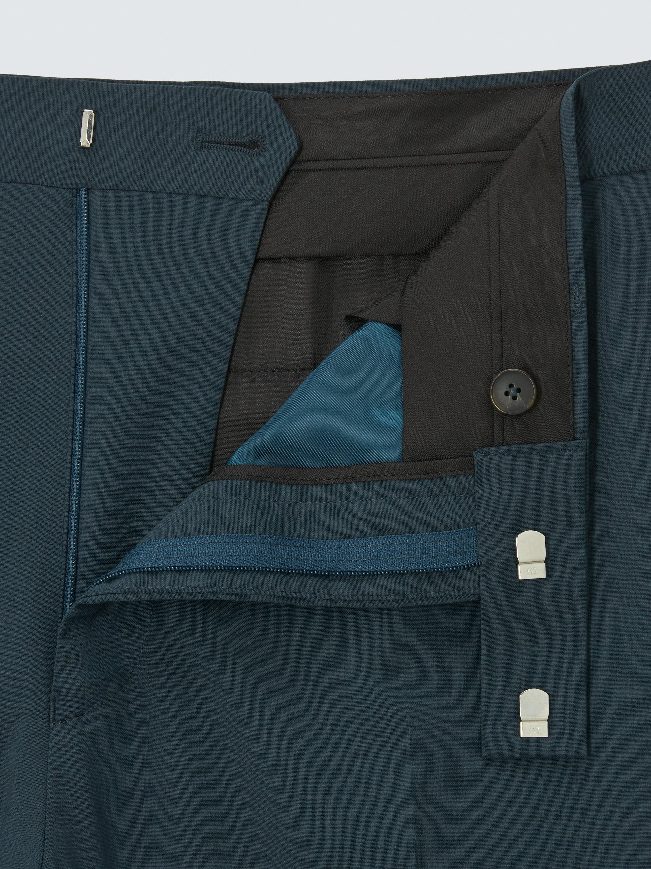 Product image 7 of 7, which shows John Lewis Slim Fit Wool Blend Suit Trousers, Teal, 30R