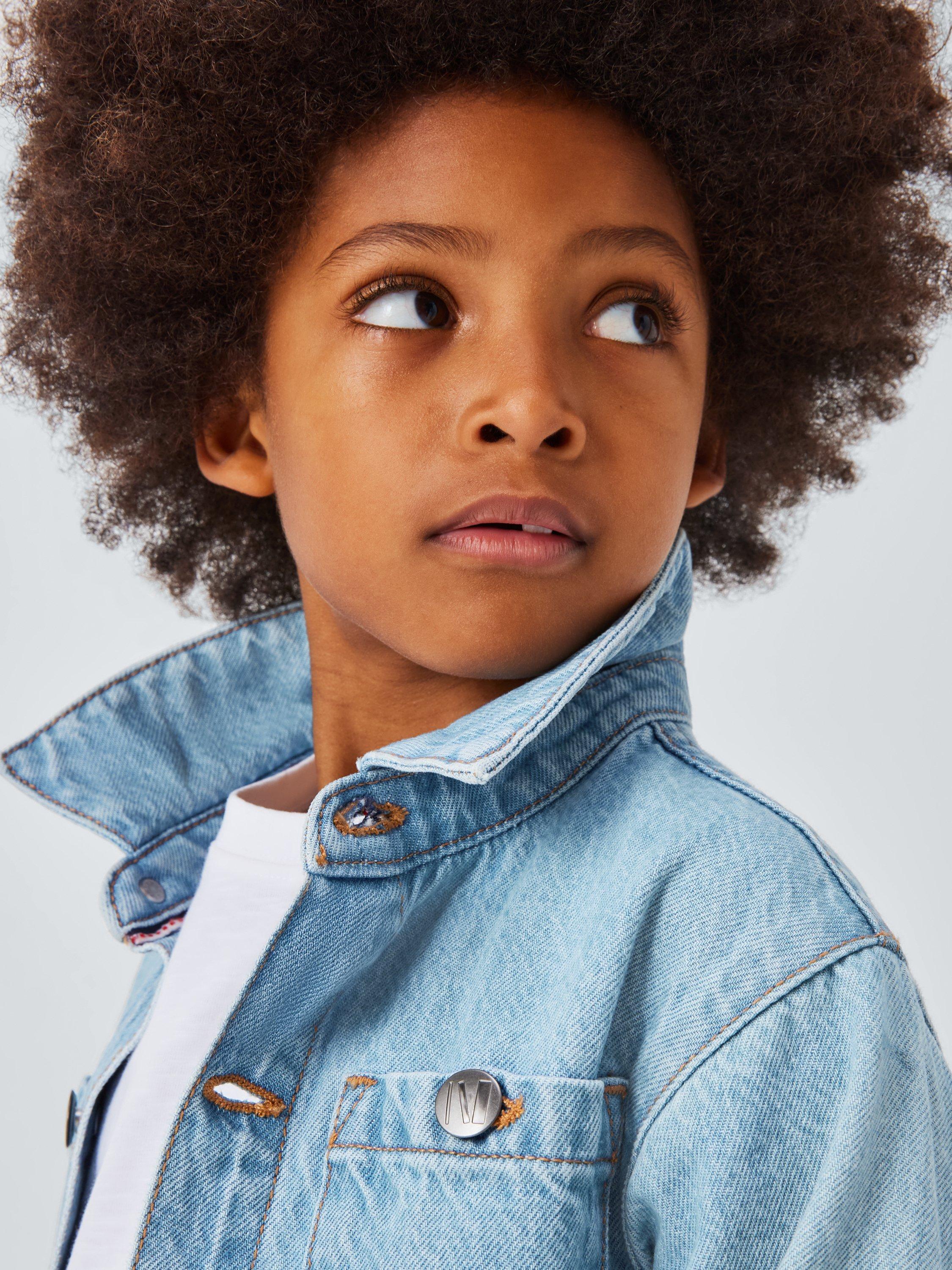 Product image 4 of 7, which shows John Lewis Kids' Utility Denim Overshirt, Blue Light Wash, 3 years