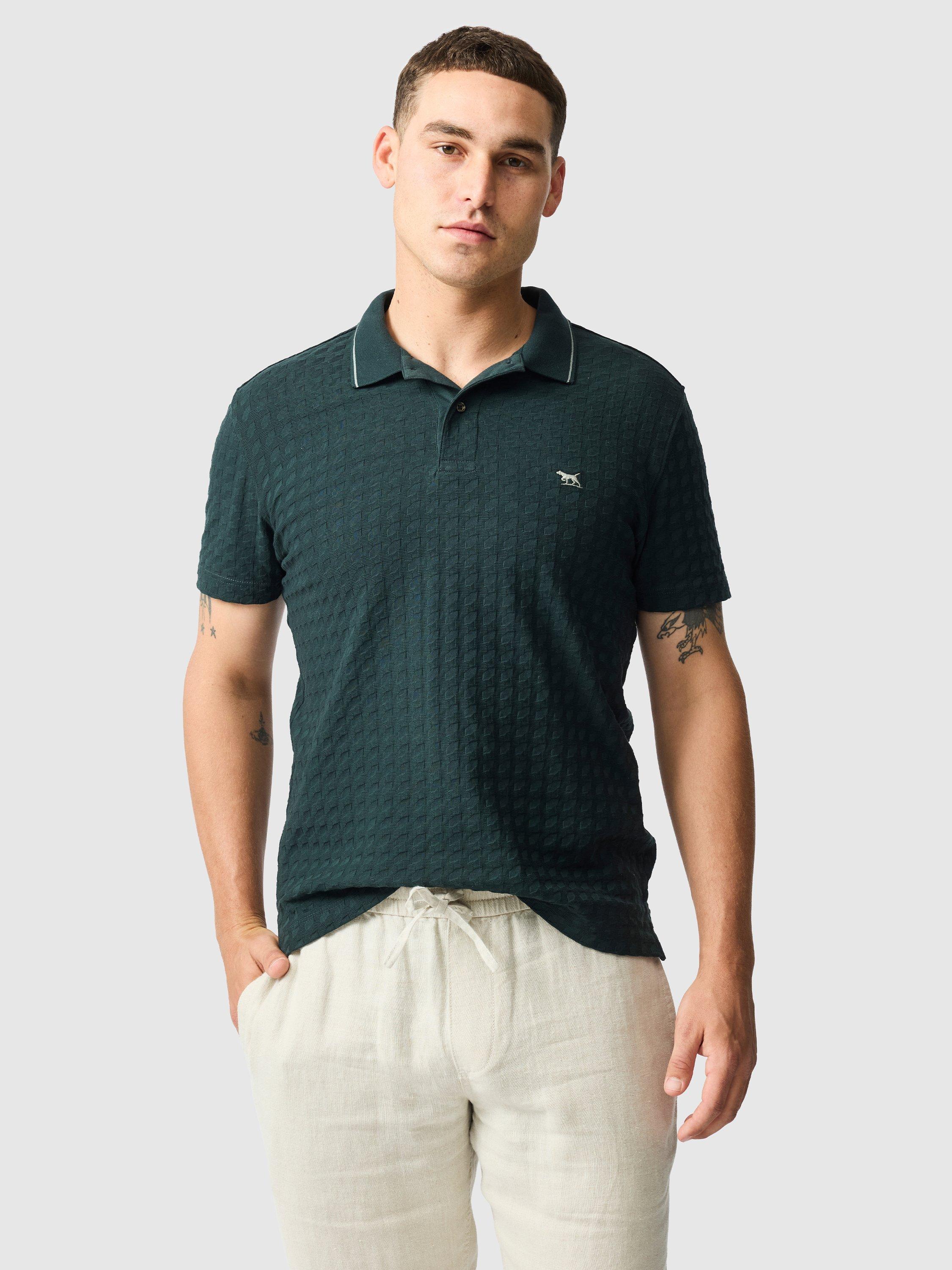 Product image 1 of 6, which shows Rodd & Gunn Glen Albyn Premium Cotton Slim Fit Short Sleeve Polo Shirt, Forest, S