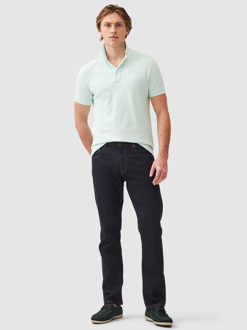 Product image 2 of 5, which shows Rodd & Gunn The Gunn Cotton Slim Fit Short Sleeve Polo Shirt, Cool Mint, XS