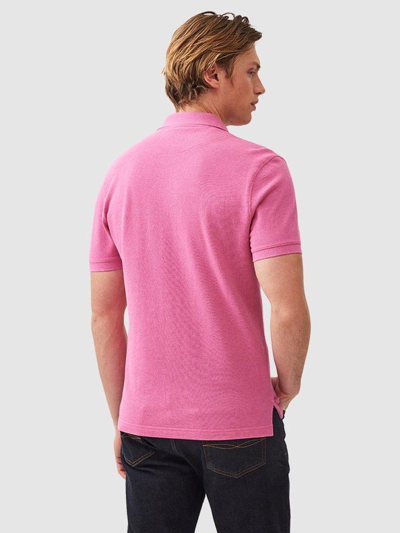 Product image 3 of 5, which shows Rodd & Gunn The Gunn Cotton Slim Fit Short Sleeve Polo Shirt, Flamingo, XS