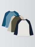 John Lewis Kids' Raglan Sleeve Jersey Tops, Pack of 3, Multi
