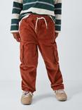 John Lewis Kids' Corduroy Cargo Trousers, Red