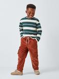 John Lewis Kids' Corduroy Cargo Trousers, Red