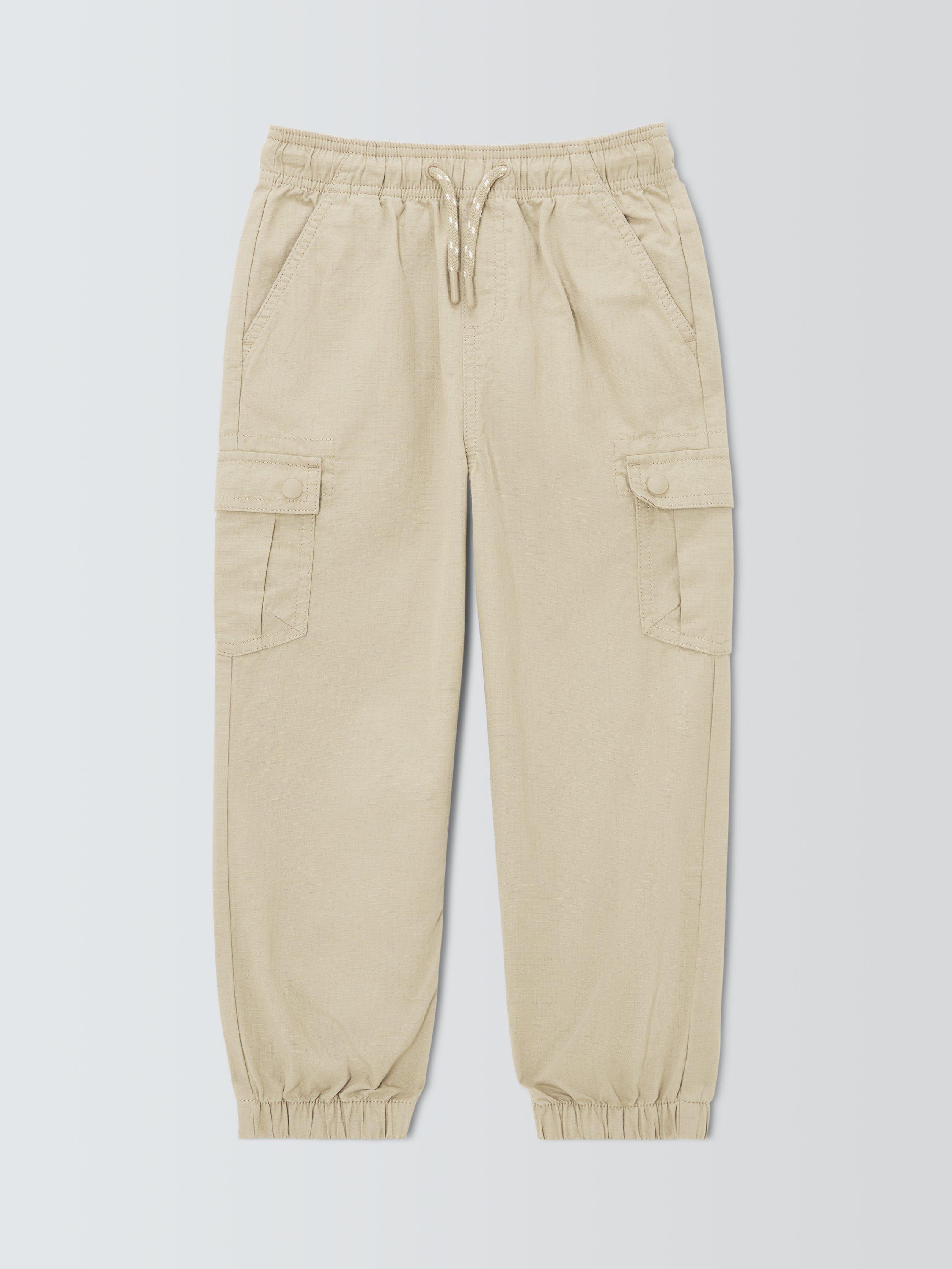 Product image 3 of 7, which shows John Lewis Kids' Ribstop Cargo Trousers, Natural, 4 years