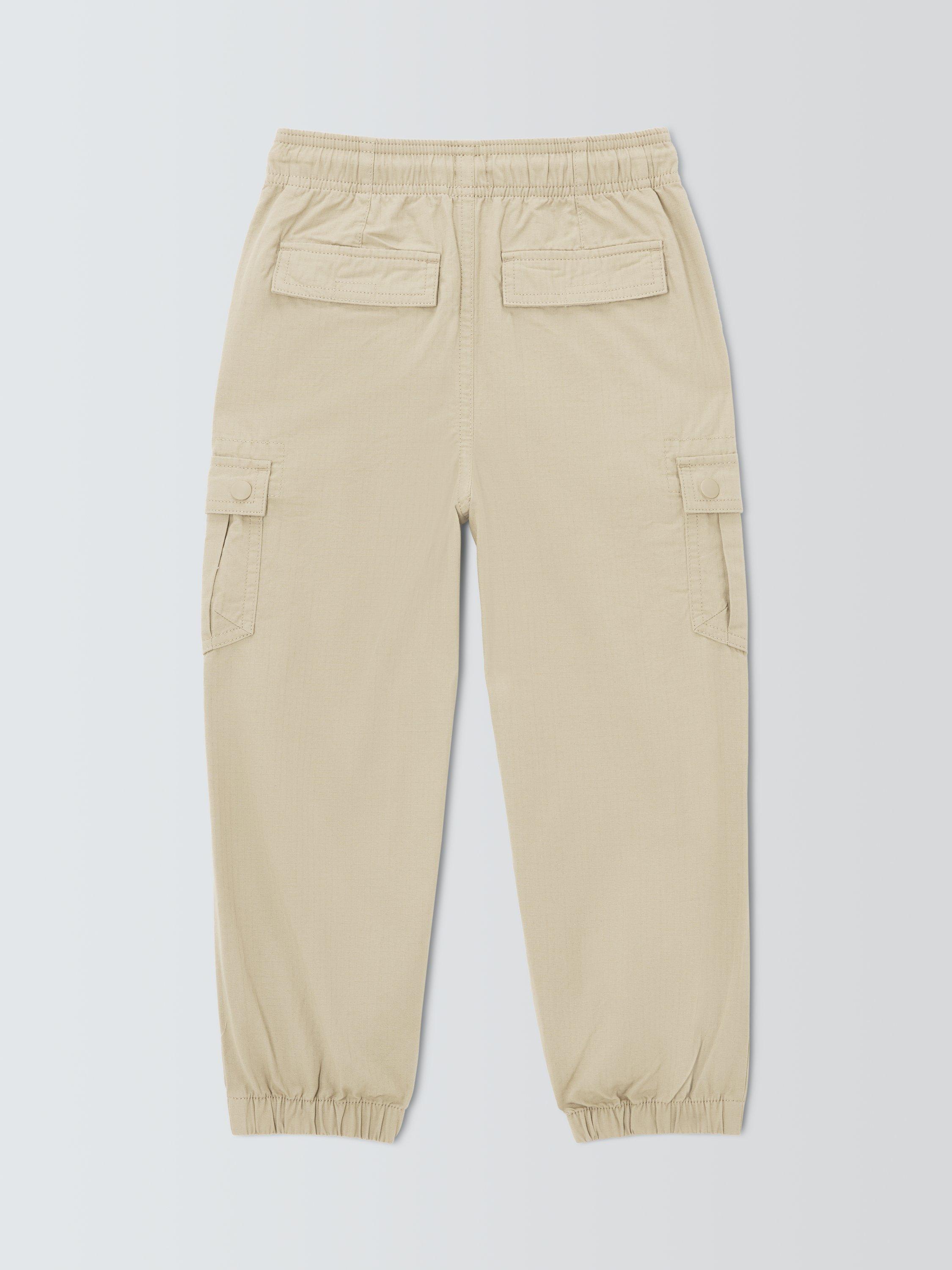 Product image 6 of 7, which shows John Lewis Kids' Ribstop Cargo Trousers, Natural, 4 years