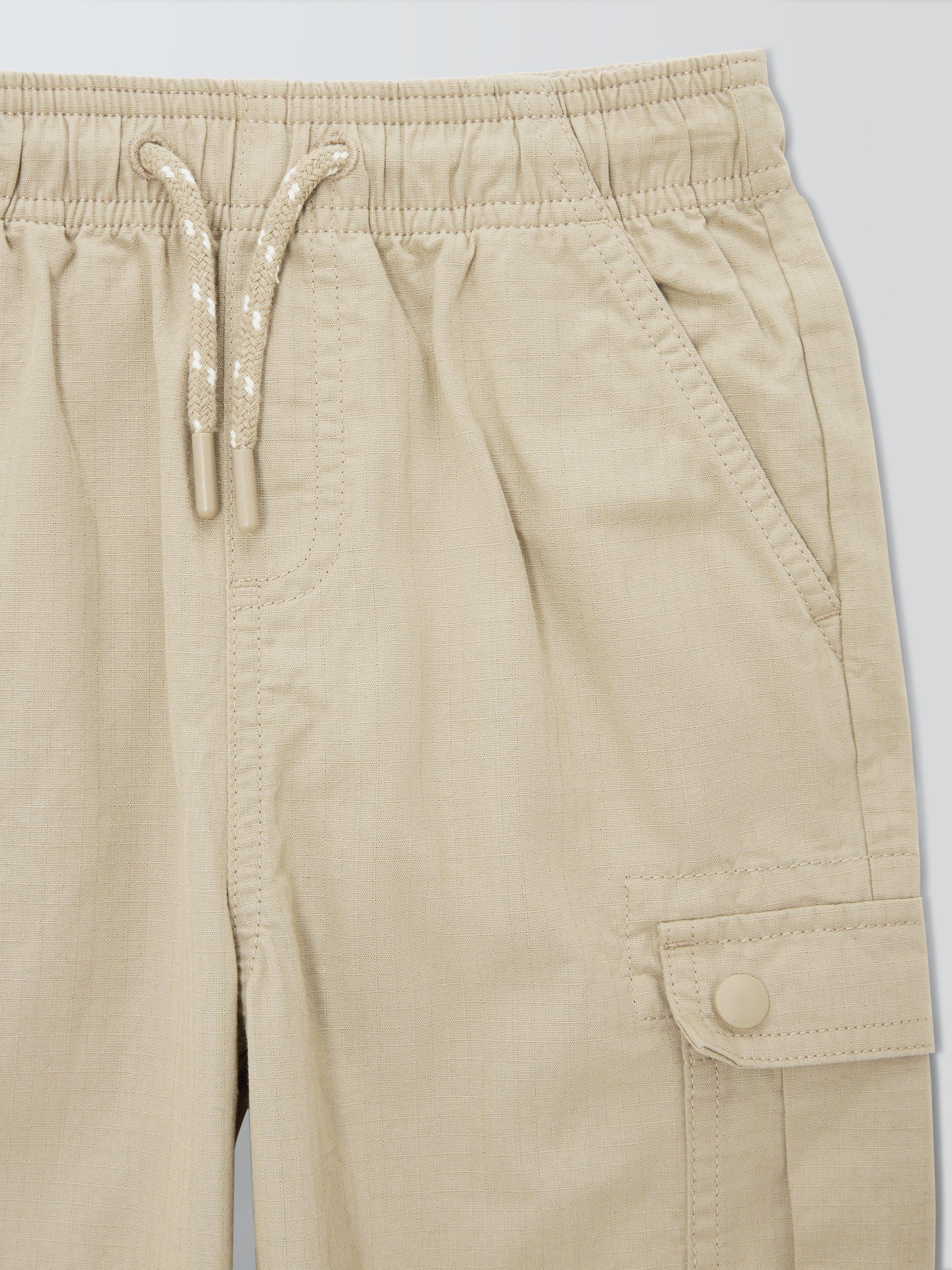 Product image 7 of 7, which shows John Lewis Kids' Ribstop Cargo Trousers, Natural, 4 years