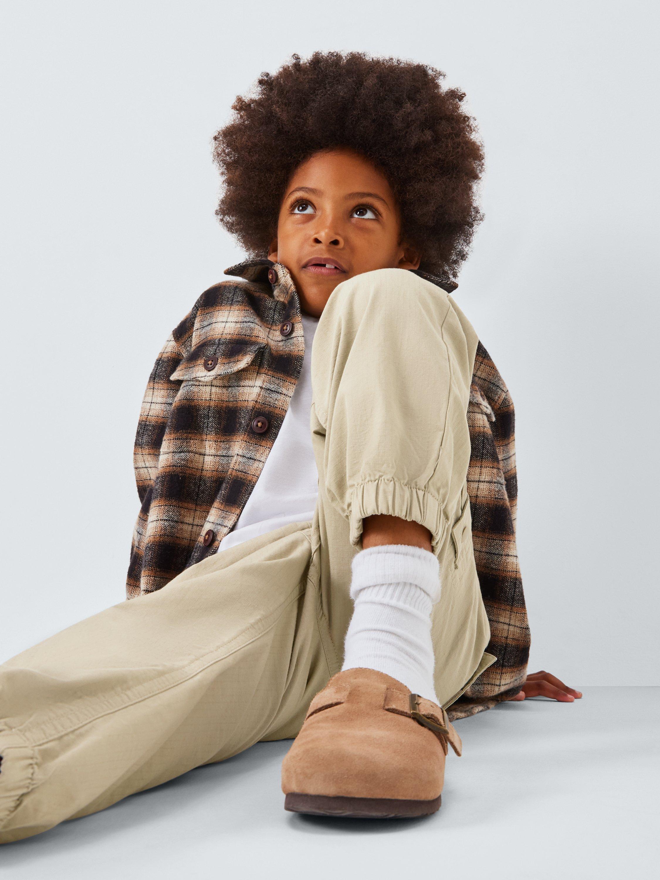 Product image 5 of 7, which shows John Lewis Kids' Ribstop Cargo Trousers, Natural, 4 years