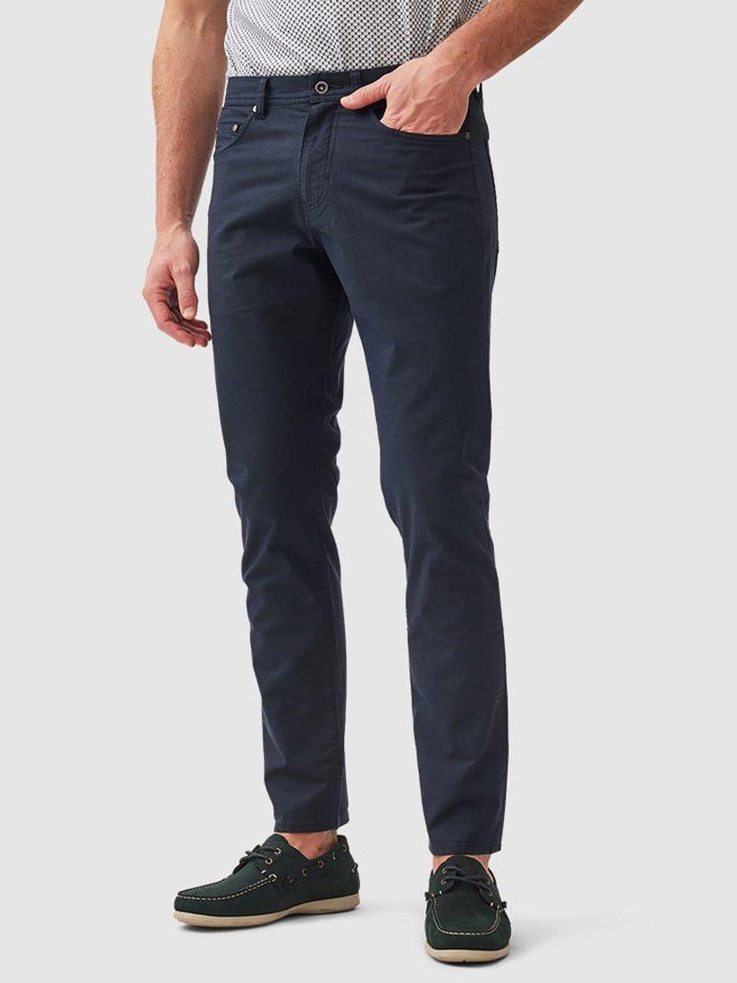 Product image 1 of 6, which shows Rodd & Gunn Gunn Fabric Straight Fit Regular Leg Jeans, Midnight, 28R