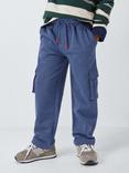 John Lewis Kids' Jersey Wide Leg Cargo Joggers, Blue