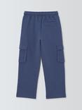 John Lewis Kids' Jersey Wide Leg Cargo Joggers, Blue