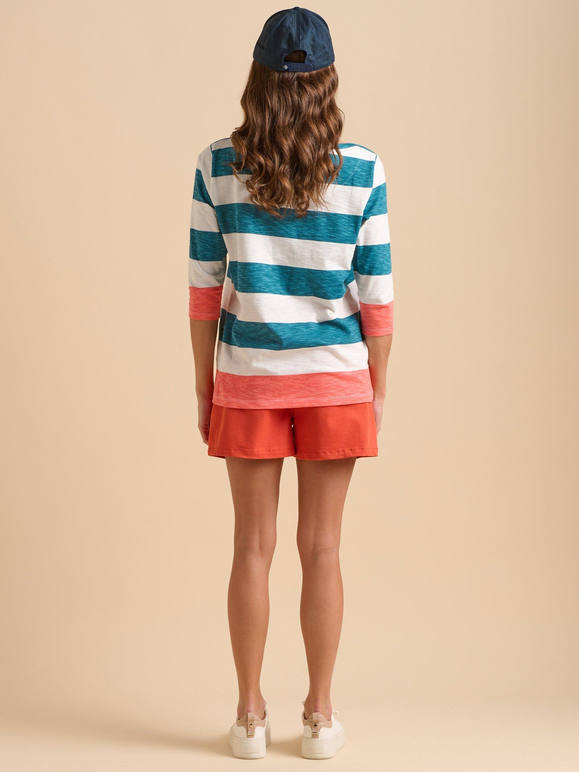 Product image 2 of 6, which shows Brakeburn Coastal Stripe Top, Teal, 8