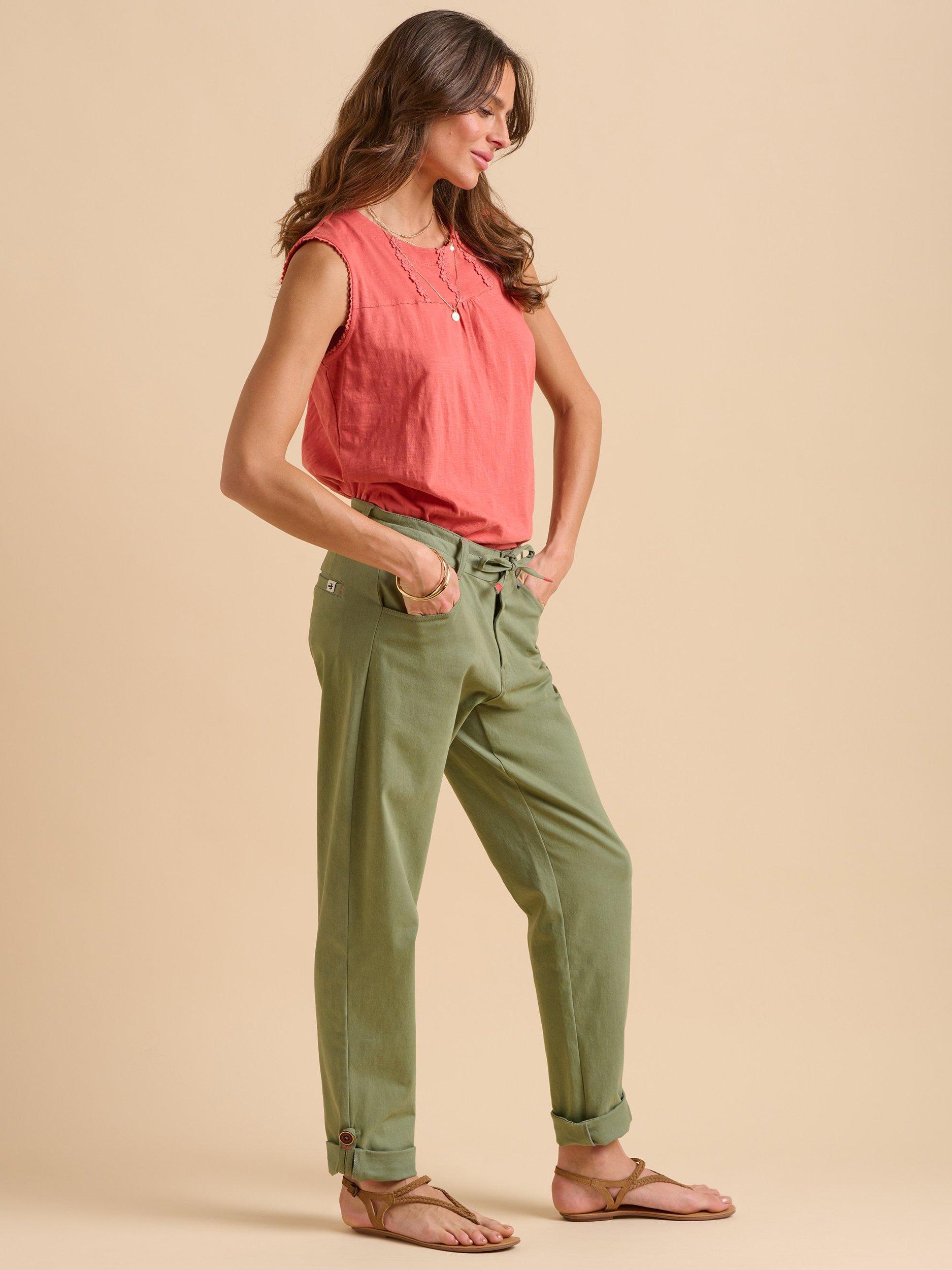 Product image 3 of 6, which shows Brakeburn Sleeveless Floral Textured Top, Coral, 8