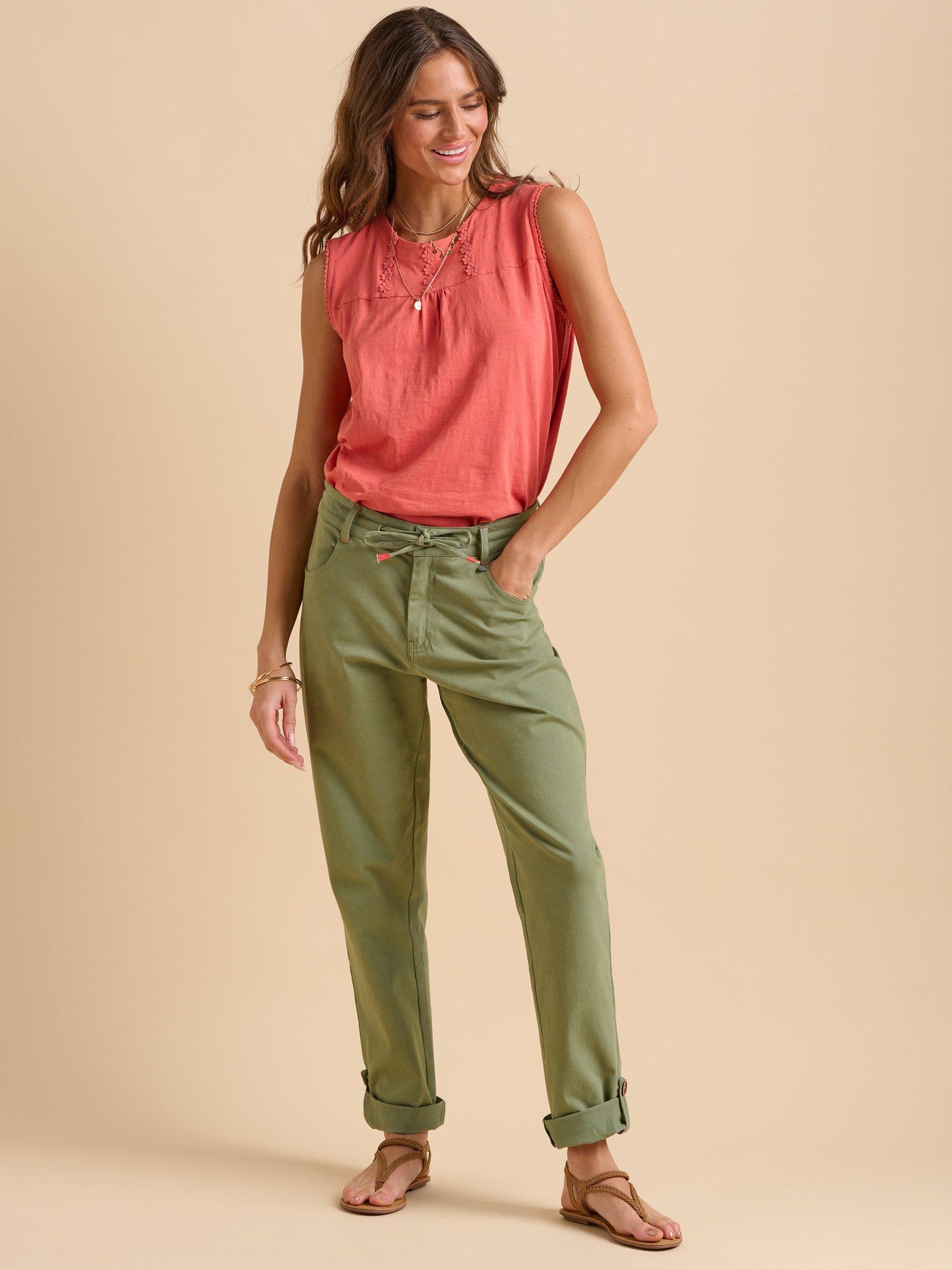 Product image 4 of 6, which shows Brakeburn Sleeveless Floral Textured Top, Coral, 8