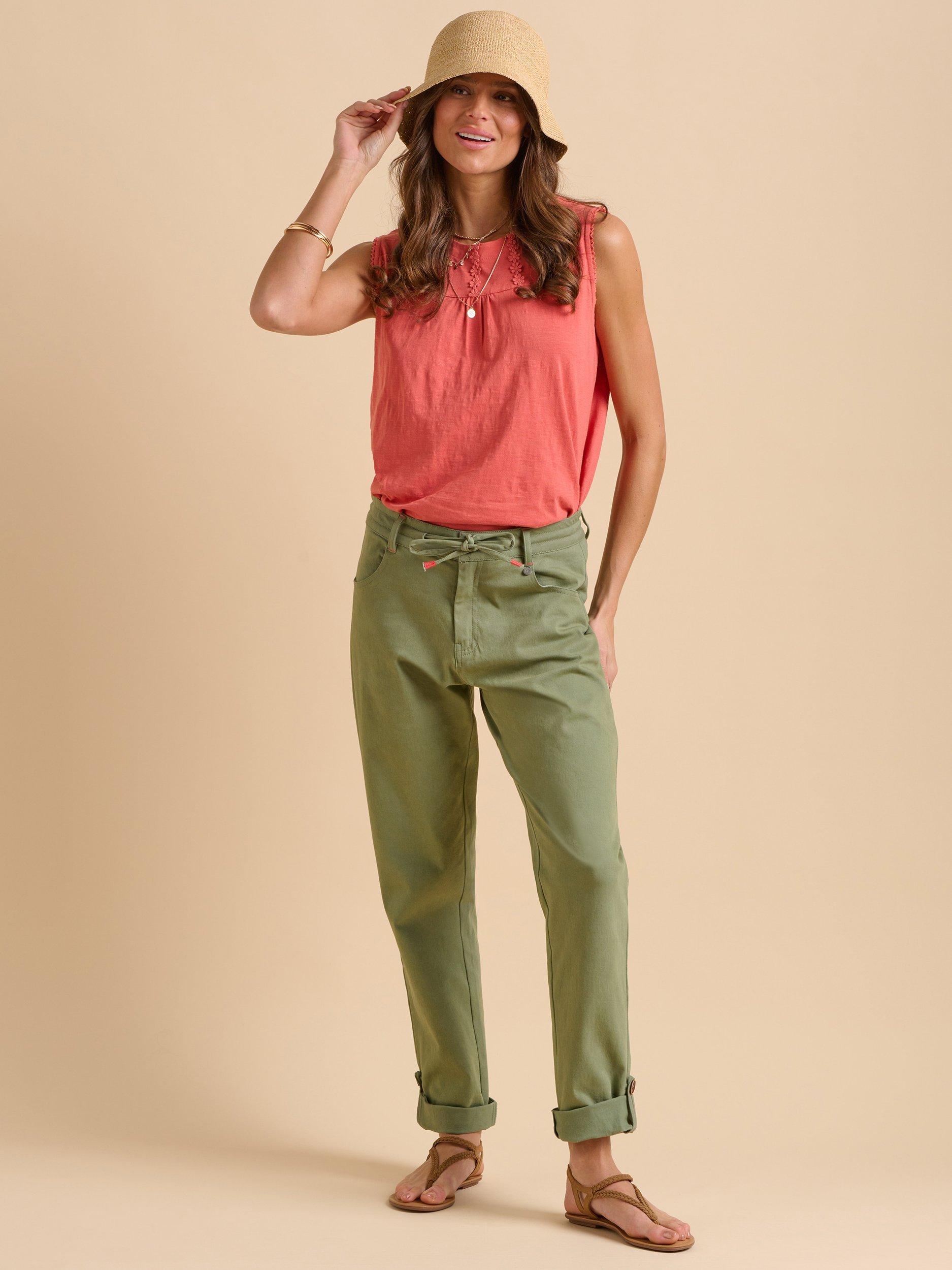Product image 6 of 6, which shows Brakeburn Sleeveless Floral Textured Top, Coral, 8