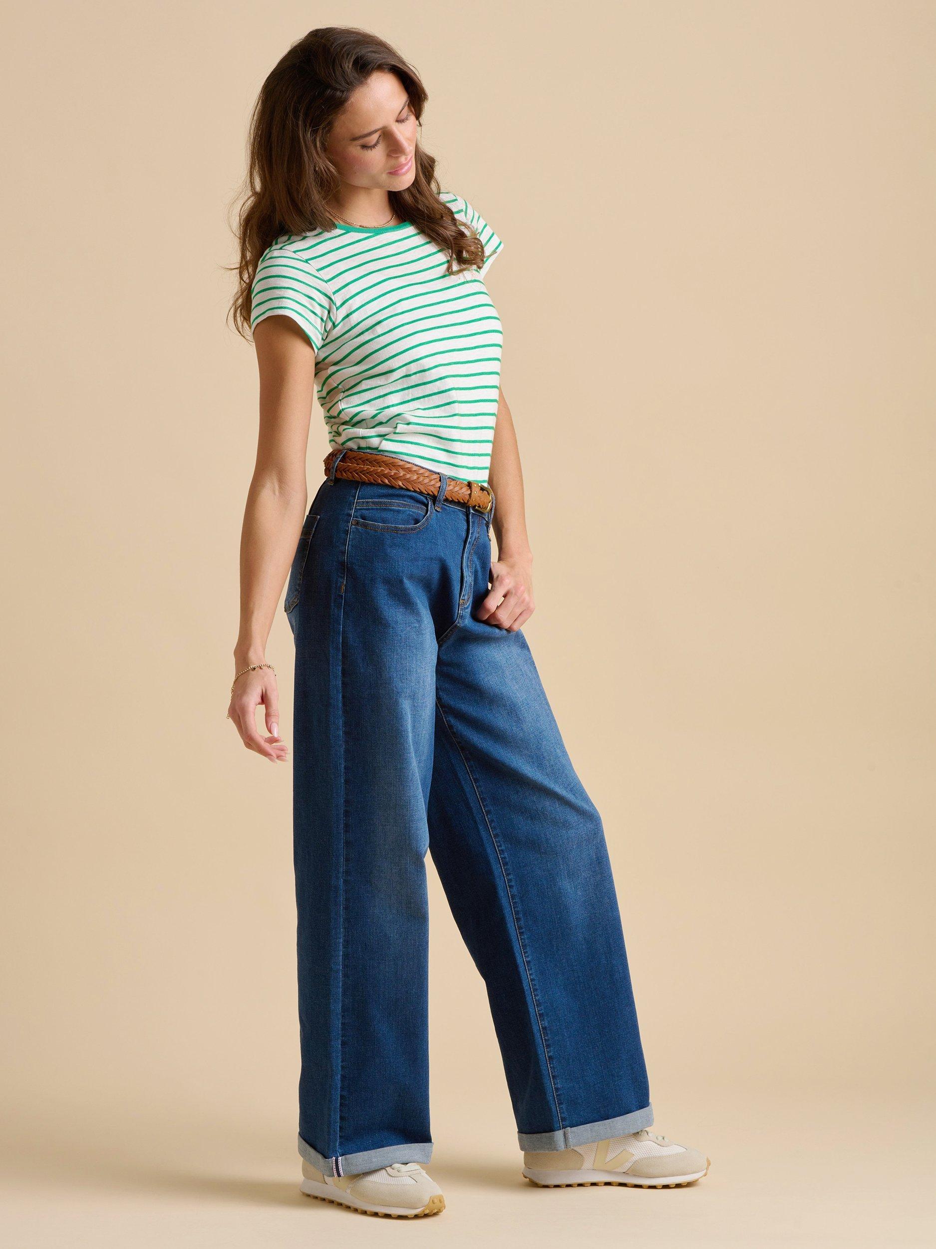 Product image 4 of 5, which shows Brakeburn Stripe Short Sleeve T-Shirt, Green, 8