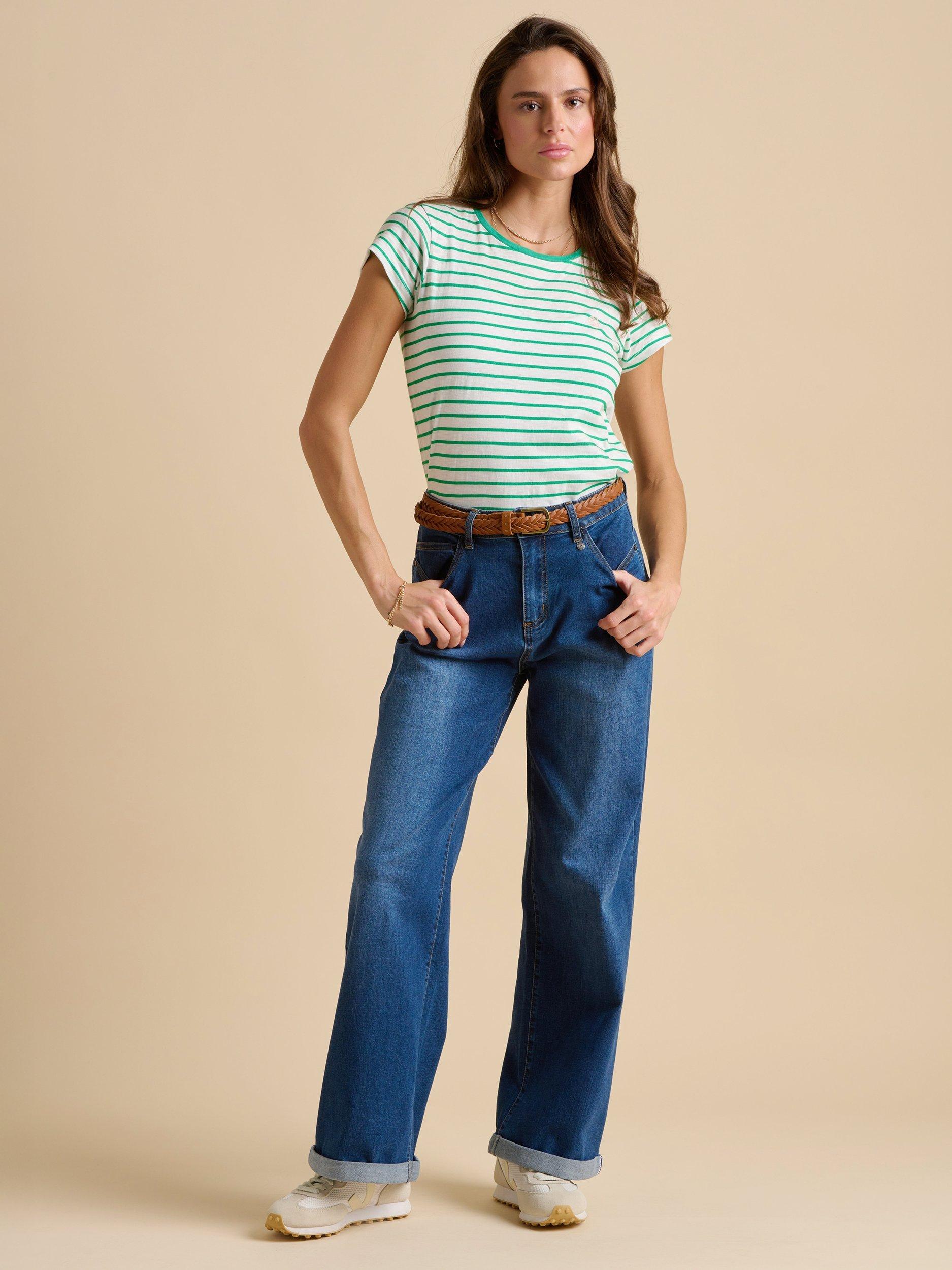 Product image 5 of 5, which shows Brakeburn Stripe Short Sleeve T-Shirt, Green, 8