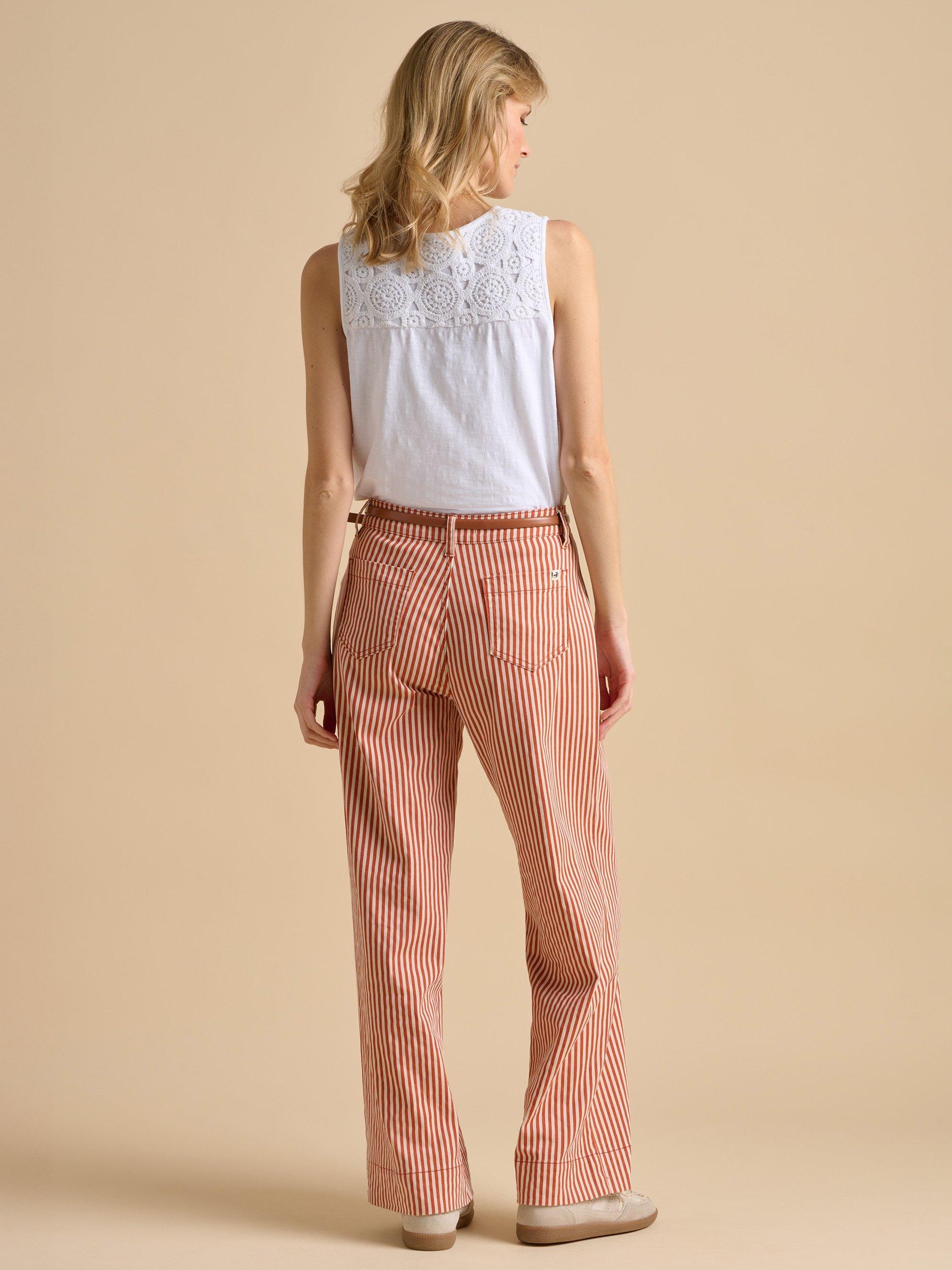 Product image 2 of 4, which shows Brakeburn Reef Lace Panel Vest Top, Cream, 8