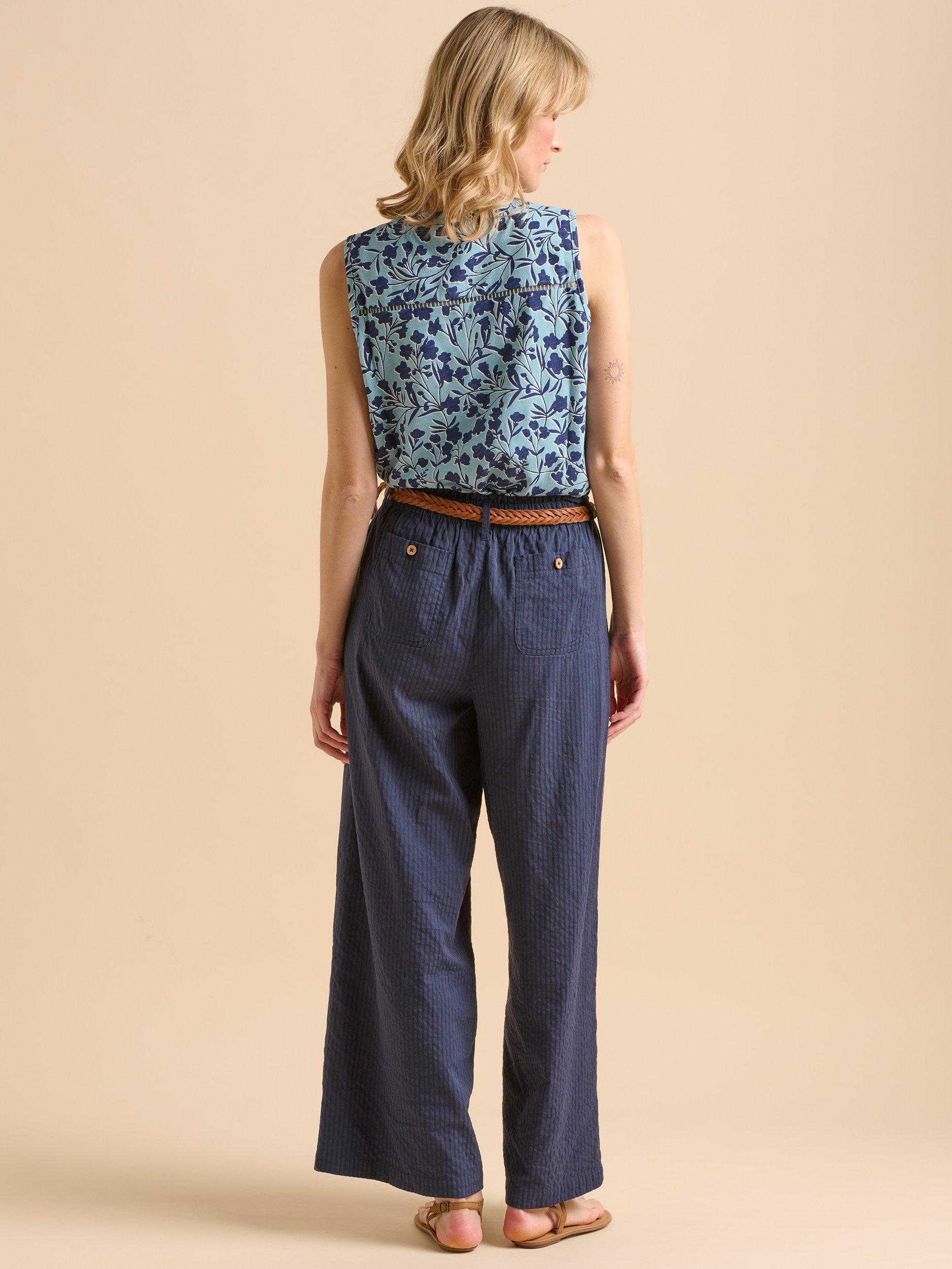 Product image 2 of 6, which shows Brakeburn Shadow Floral Vest Top, Blue, 8