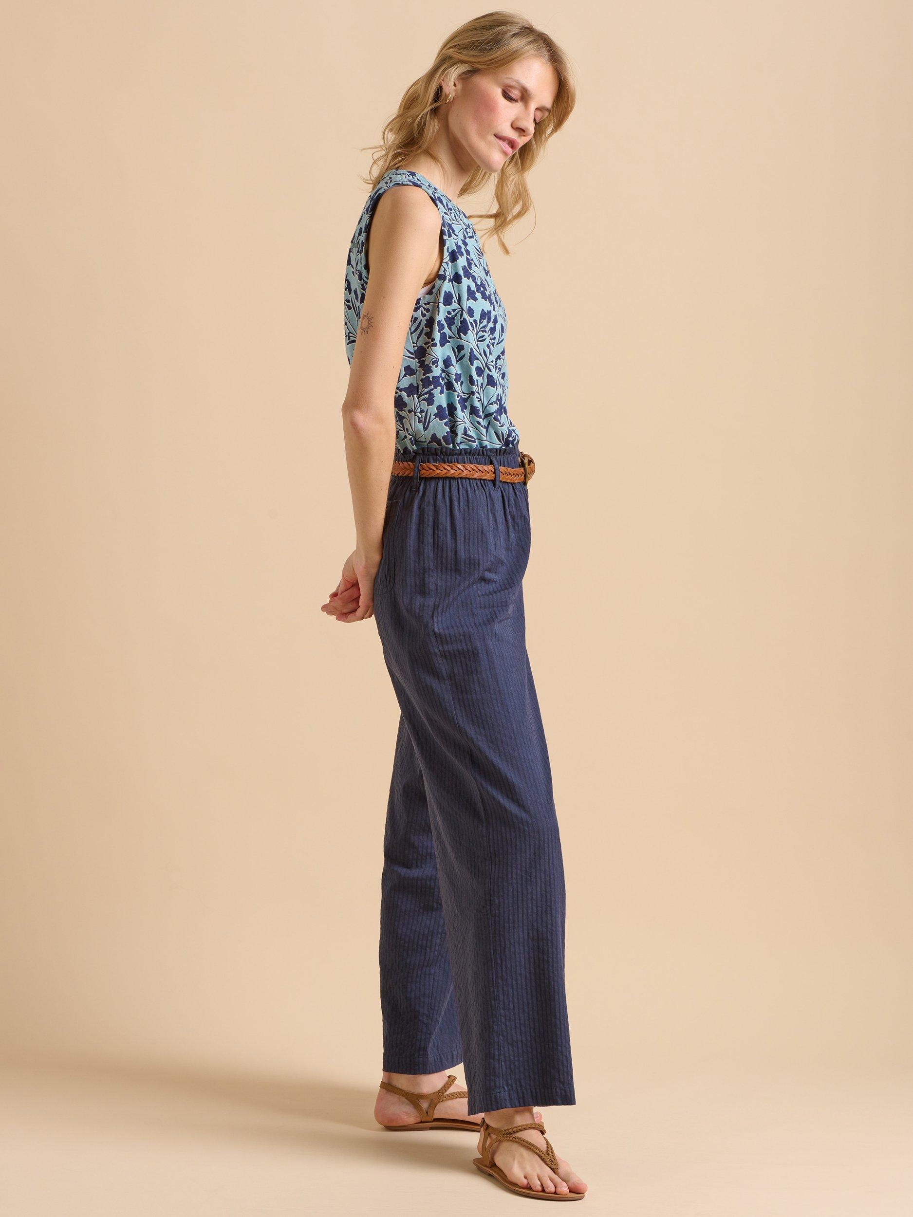 Product image 5 of 6, which shows Brakeburn Shadow Floral Vest Top, Blue, 8